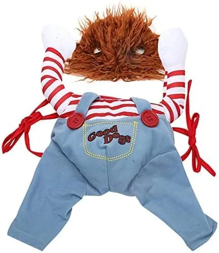 Bprtcra Costume da Bambola Assassina per Cani, Taglia M - immagine 4