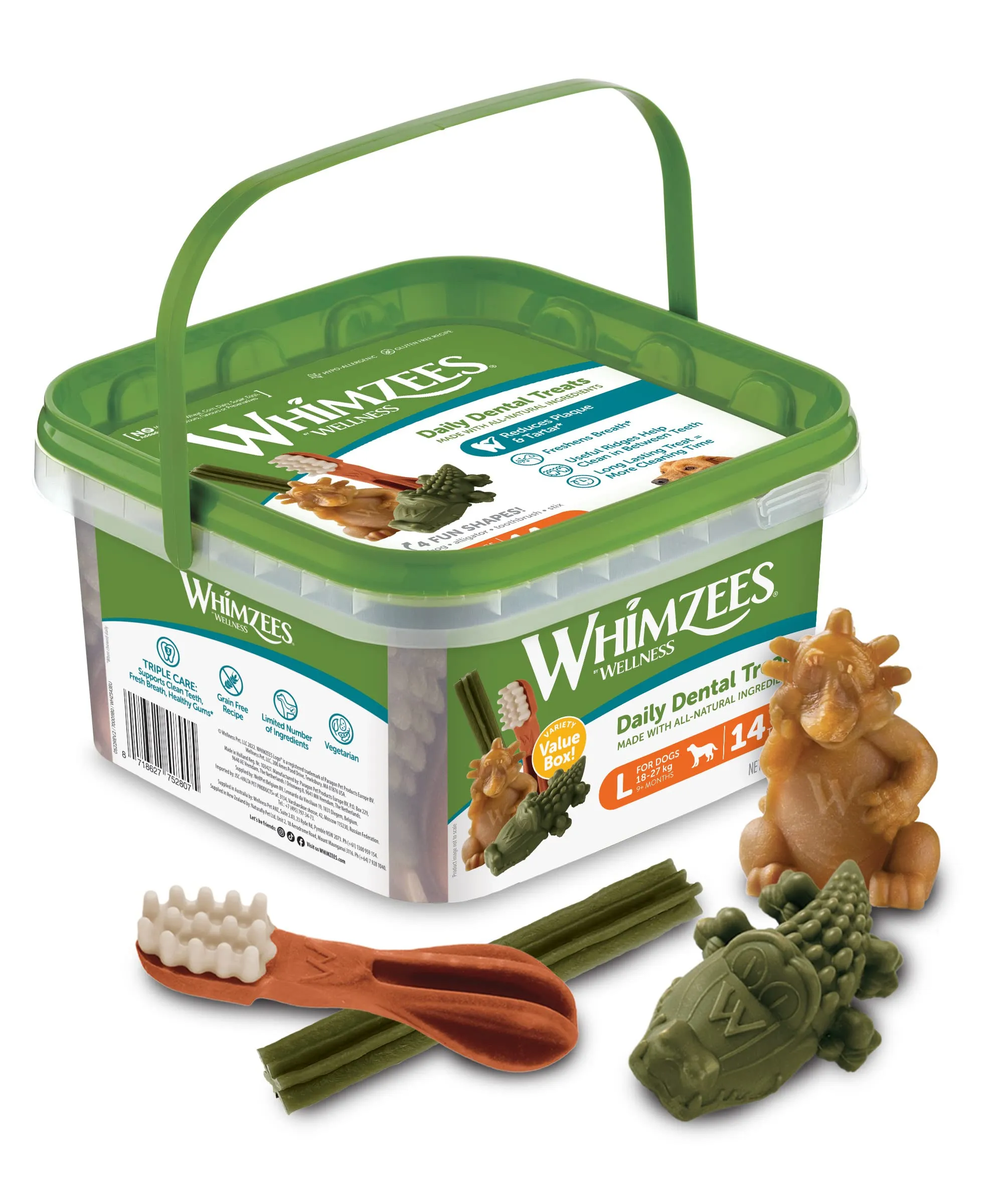 Whimzees Box Varietà, Taglia L, 14 Pezzi - immagine 1