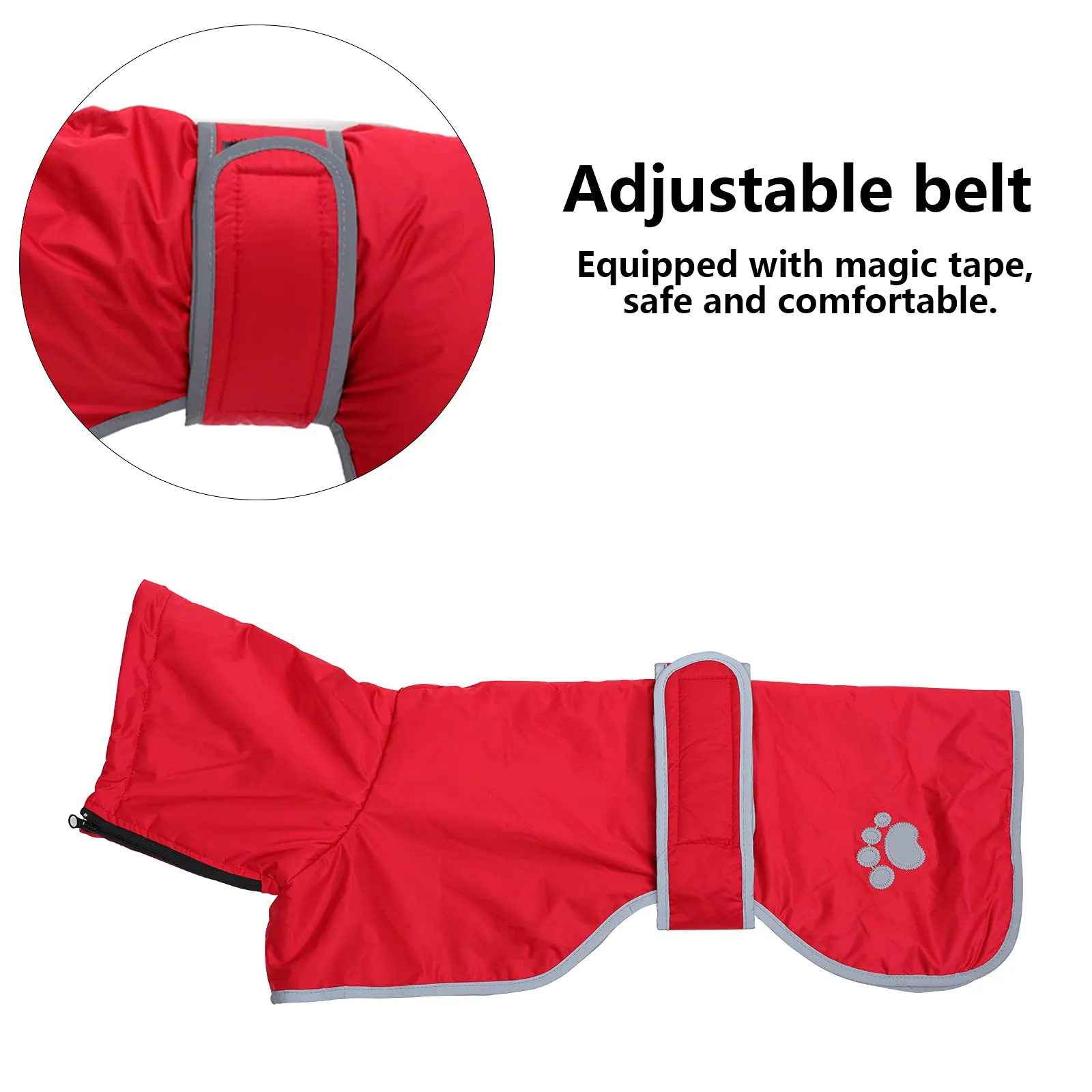 Geyecete Cappotto Impermeabile in Pile per Levrieri, Whippet e Lurcher - Rosso - XXL - immagine 3