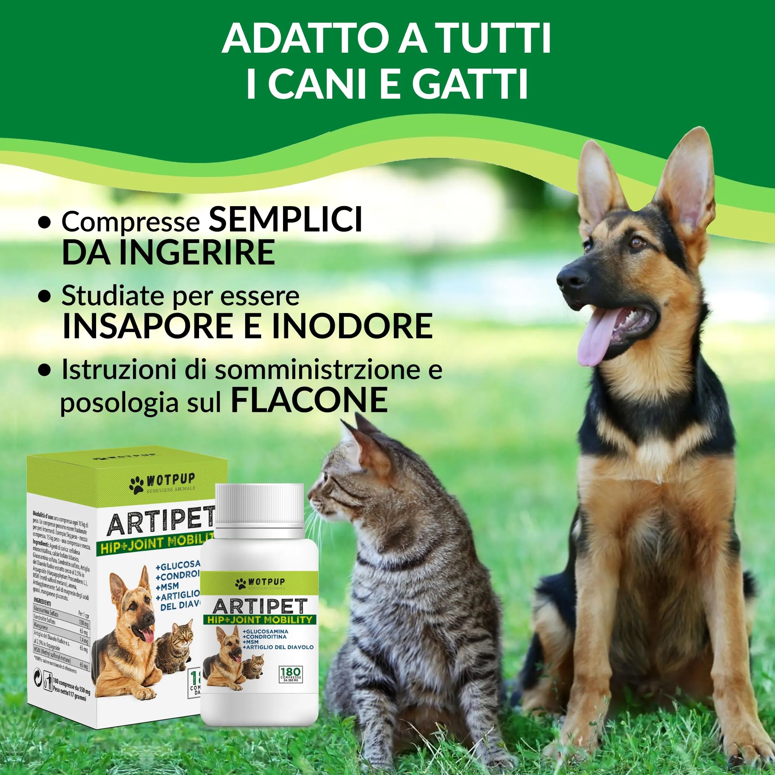 LA.GA Artipet Integratore per Articolazioni Cani e Gatti, 180 Compresse da 550mg con MSM, Artiglio del Diavolo, Condroitina e Glucosamina - immagine 6