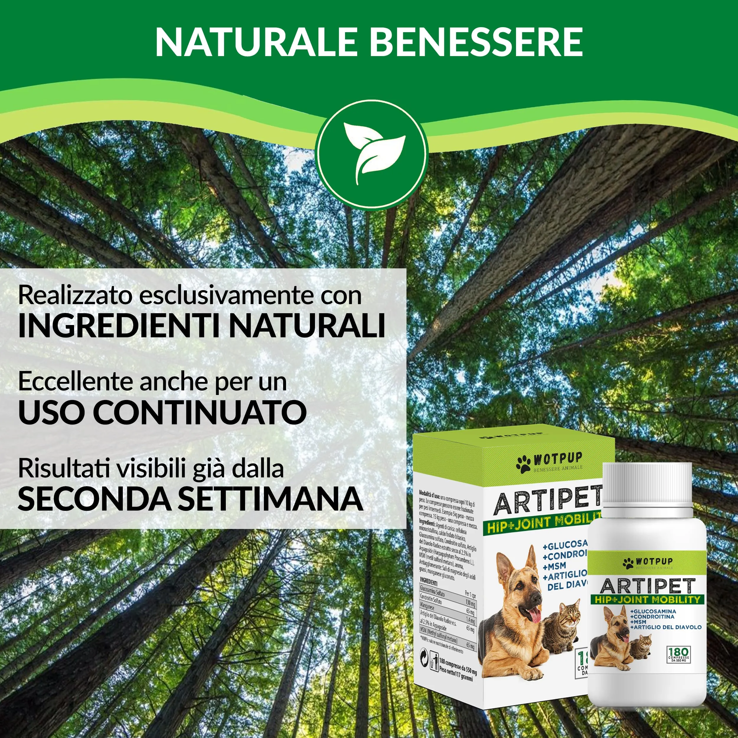 LA.GA Artipet Integratore per Articolazioni Cani e Gatti, 180 Compresse da 550mg con MSM, Artiglio del Diavolo, Condroitina e Glucosamina - immagine 7
