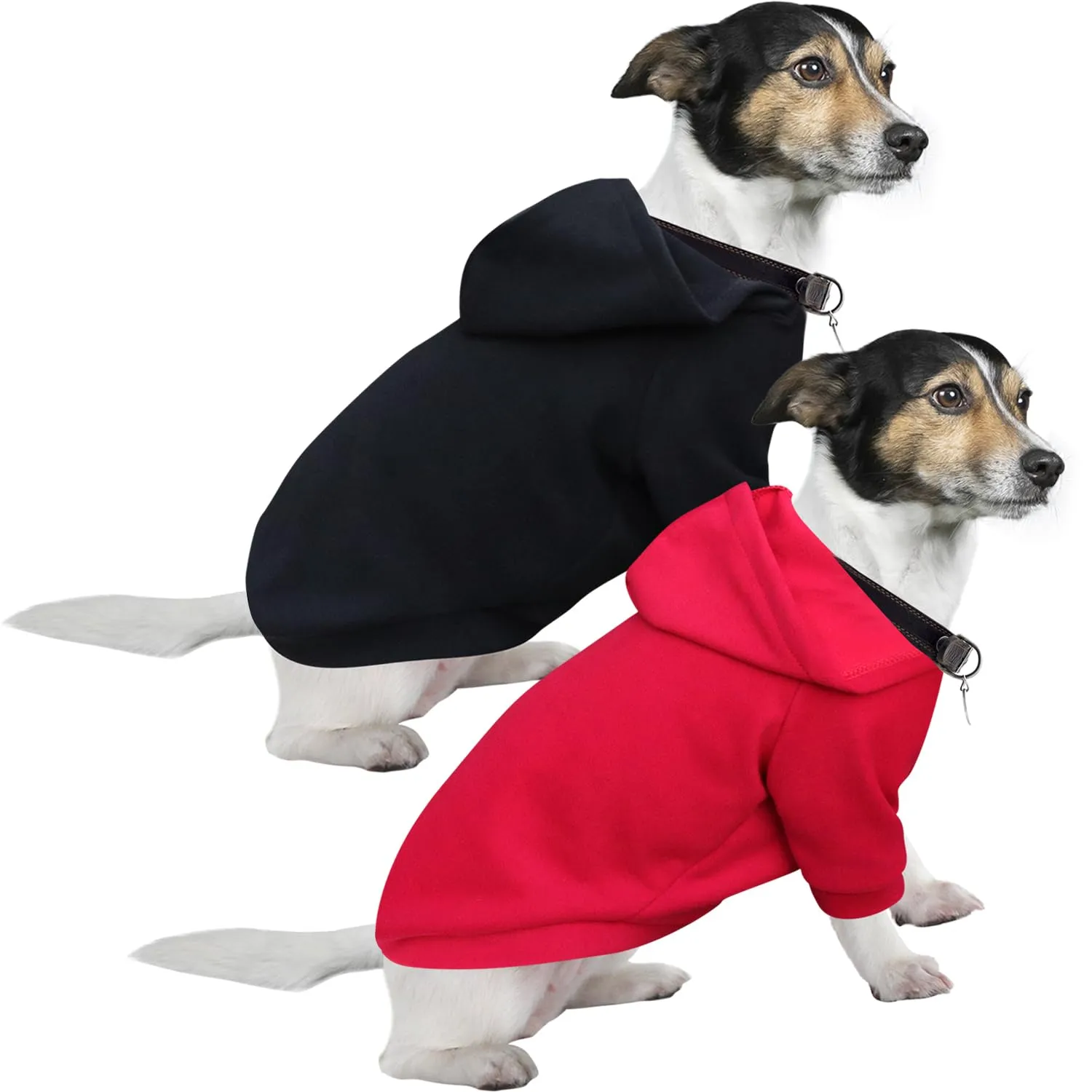 HuaLiSiJi Felpa per Cani e Gatti, S, Nero+Rosso - immagine 1