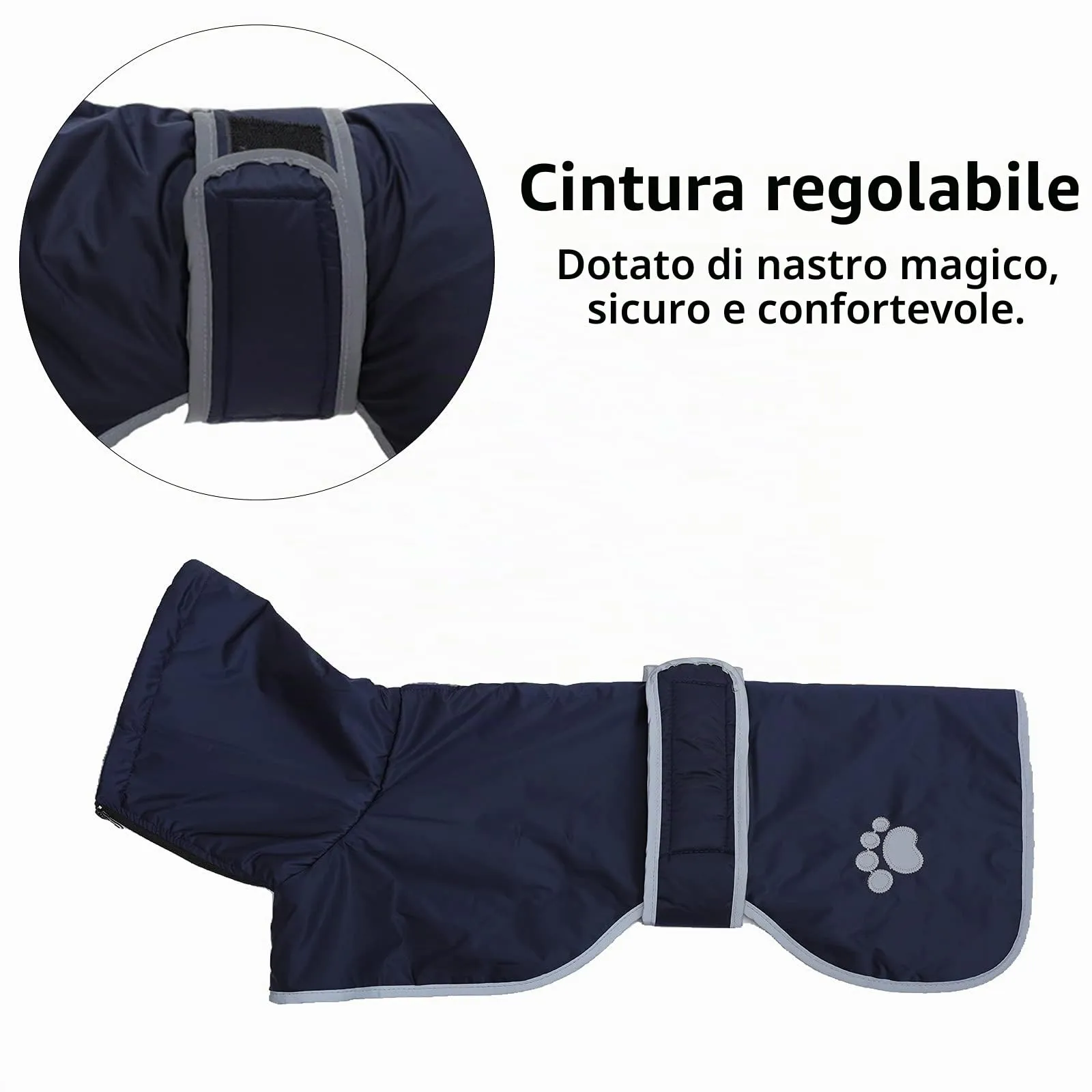 Geyecete Cappotto Impermeabile in Pile per Levrieri, Whippet e Lurcher - Blu Navy - XXL - immagine 3