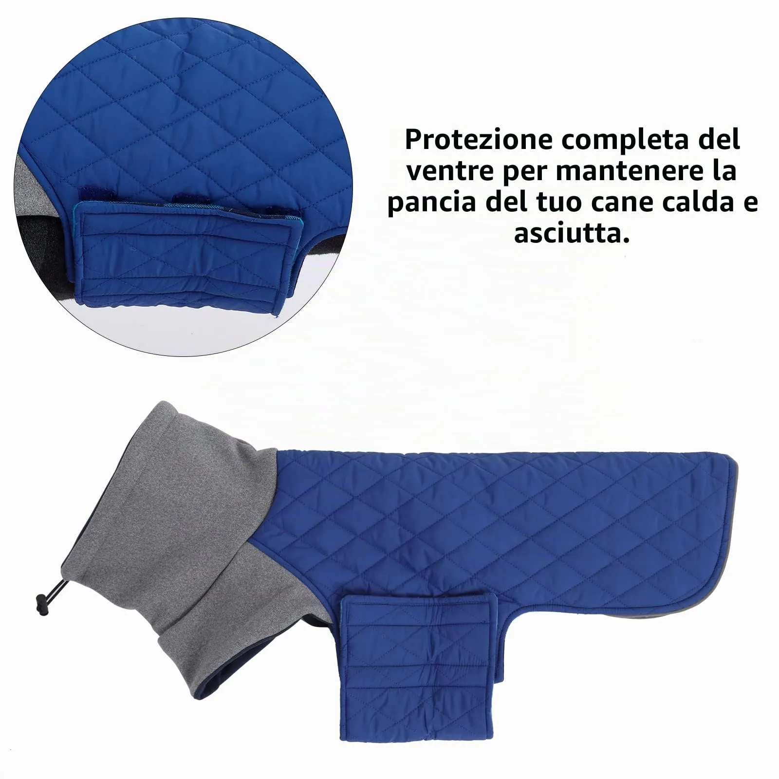 Geyecete Cappotto Invernale Impermeabile e Antivento per Bassotto, Blu, XL - immagine 3