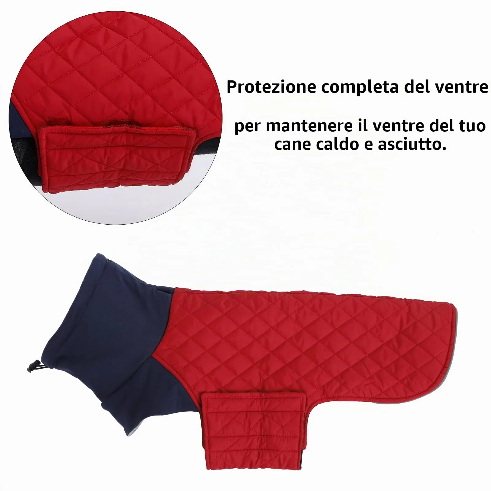Geyecete Cappotto Invernale Impermeabile e Antivento per Bassotti, Rosso, M - immagine 3