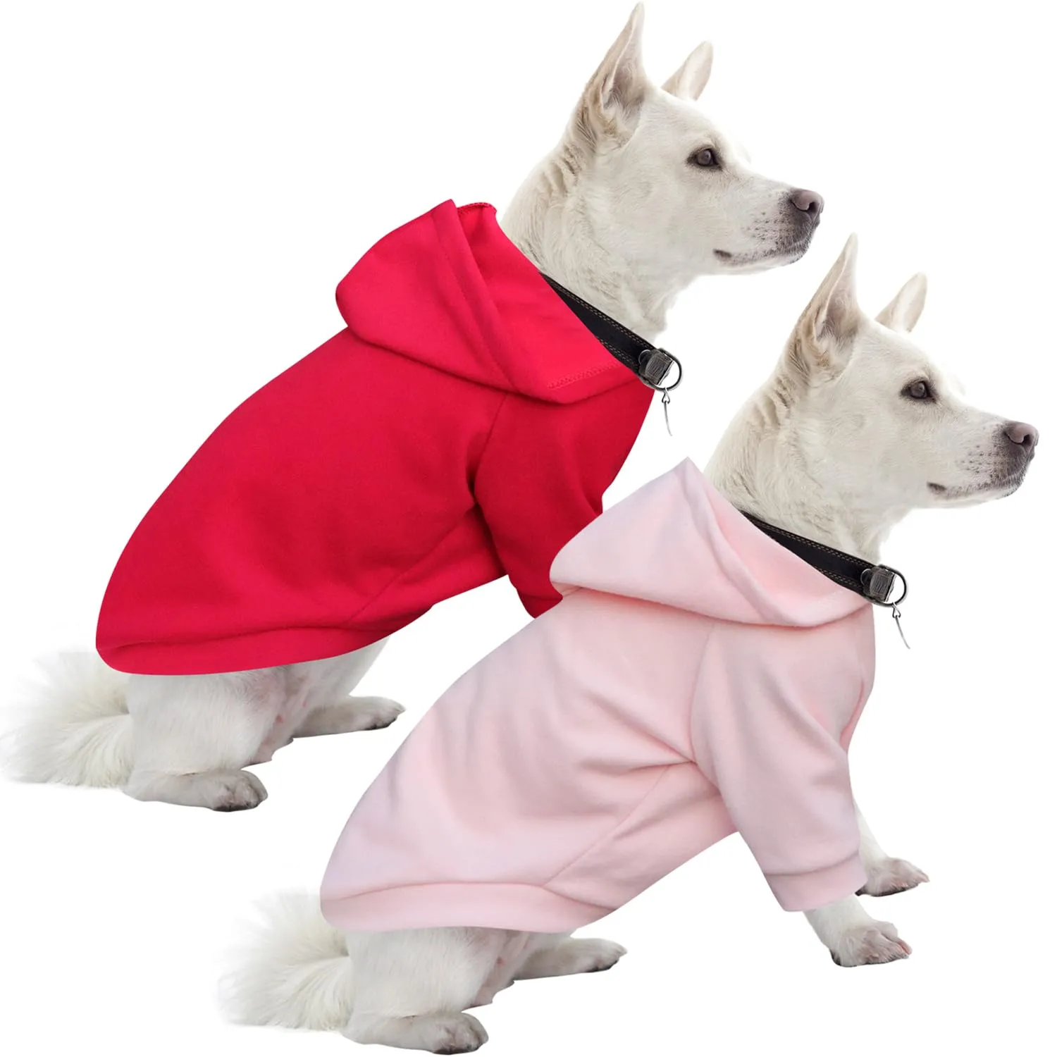 HuaLiSiJi Felpa per Cani e Gatti, L, Rosa+Rosso - immagine 1