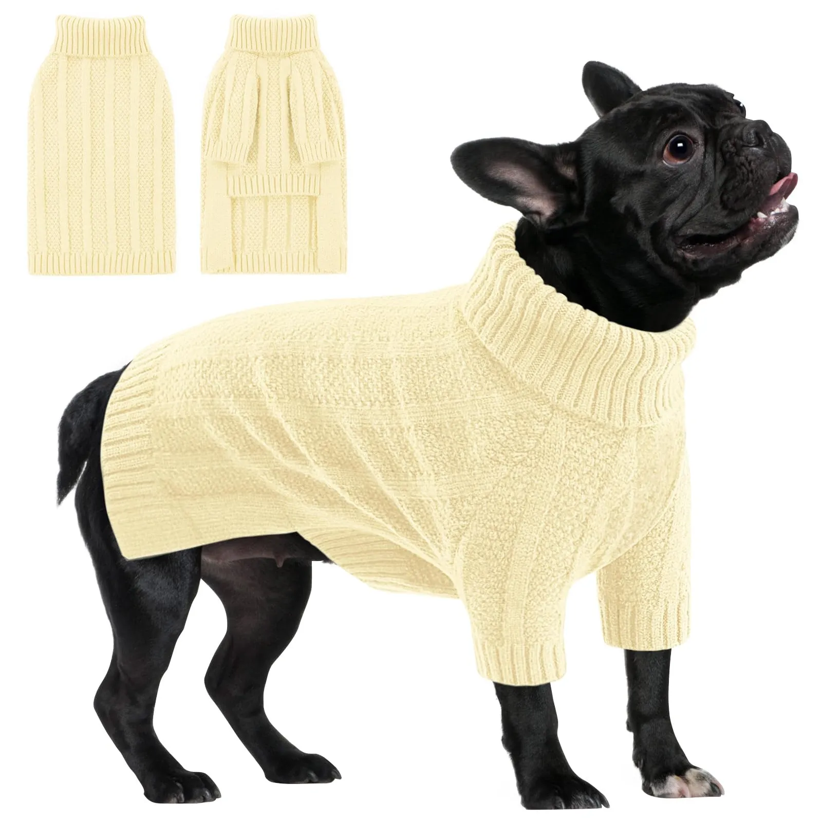 Queenmore Maglione per Cani Bassotto, Avorio, M - immagine 1