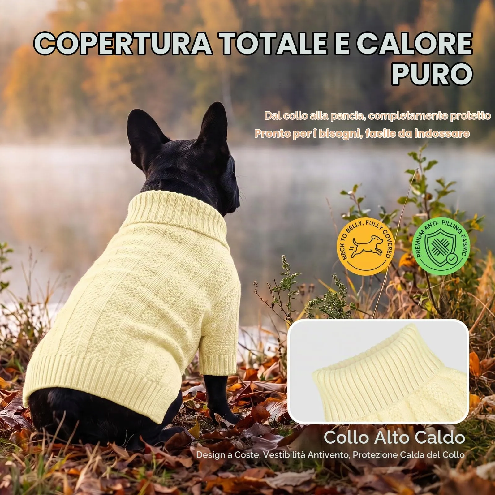 Queenmore Maglione per Cani, Avorio, XL - immagine 4