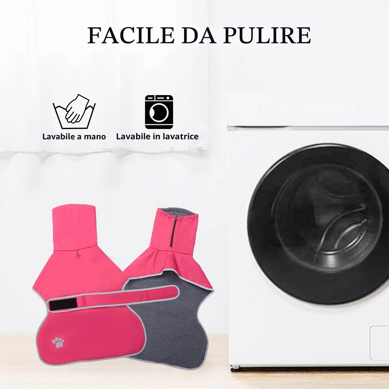 Geyecete Cappotto Impermeabile per Levrieri, Whippet e Lurcher con Fodera in Pile, Rosa, L - immagine 7