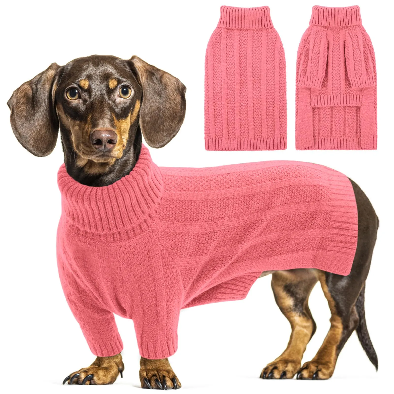 Queenmore Maglioncino per Cane con Collo Alto, Rosa, S - immagine 1