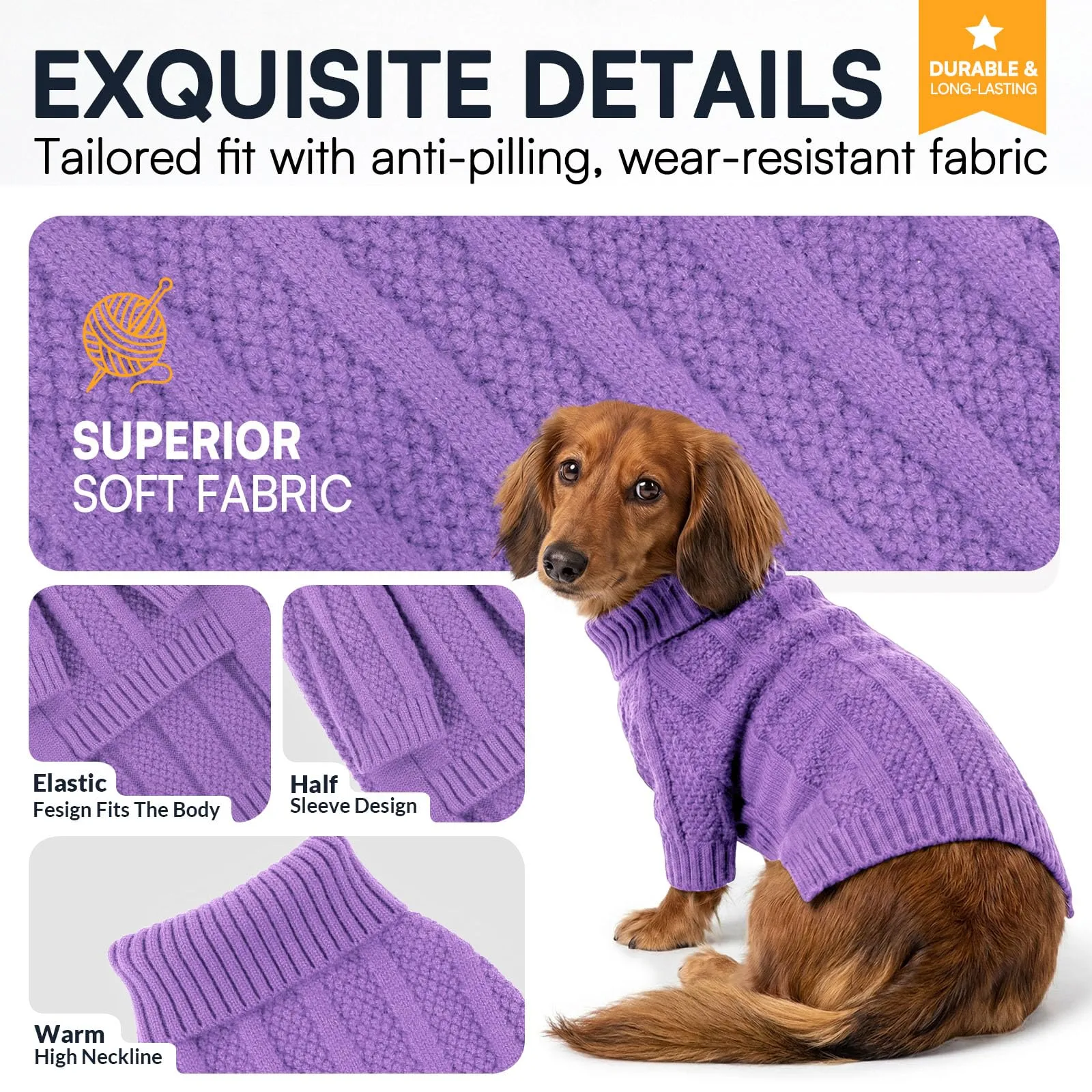 Queenmore Maglione per Cani, Violetto, XL - immagine 2