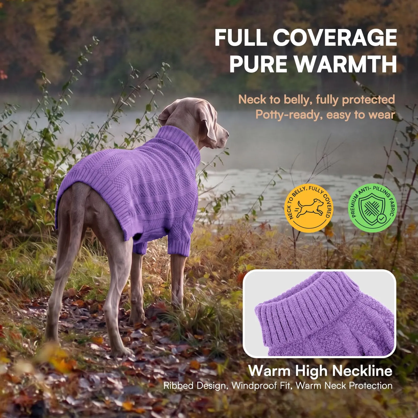 Queenmore Maglione per Cani, Violetto, XXL - immagine 4