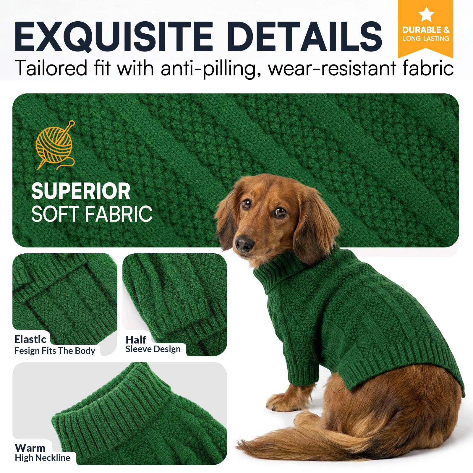 Queenmore Maglioncino per Cani Piccoli, Verde, S - immagine 2