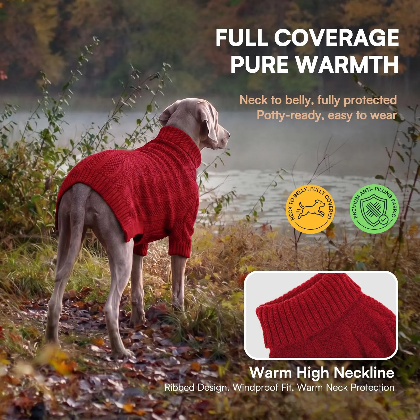 Queenmore Maglione Invernale per Cani, Rosso, 2XL - immagine 4