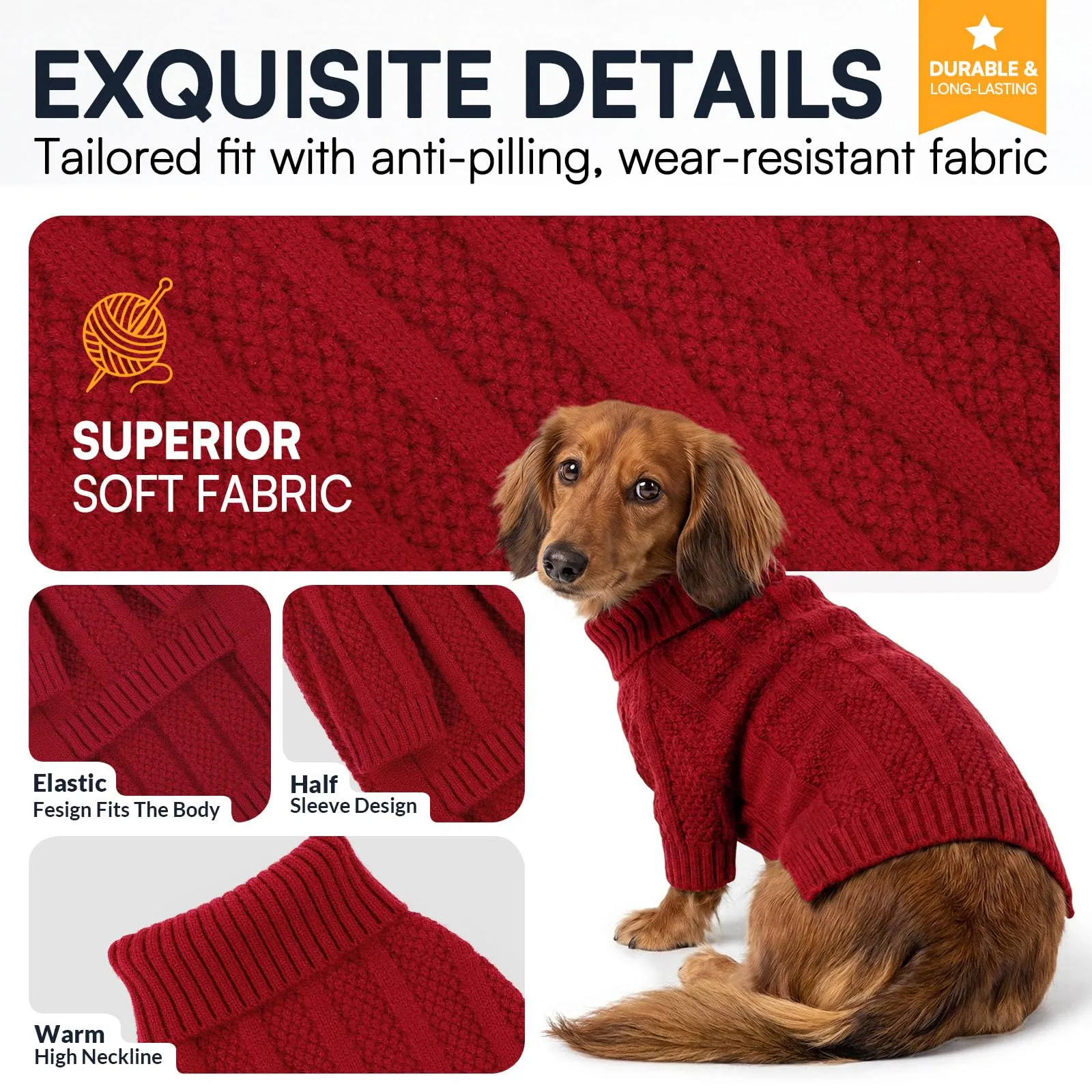 Queenmore Maglioncino Collo Alto per Whippet e Greyhound, Rosso, L - immagine 2