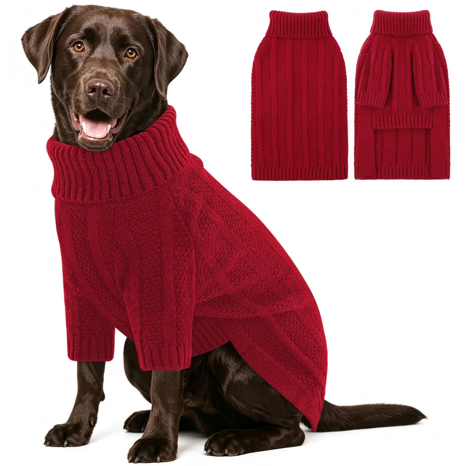 Queenmore Maglione Natalizio per Cane, Rosso, XL - immagine 1