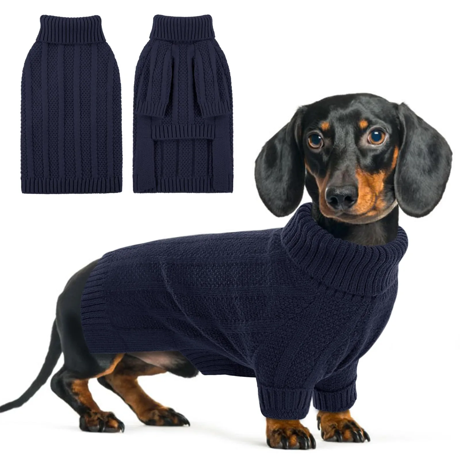 Queenmore Felpa Maglione per Cani e Gatti, Blu Marino, XS - immagine 1