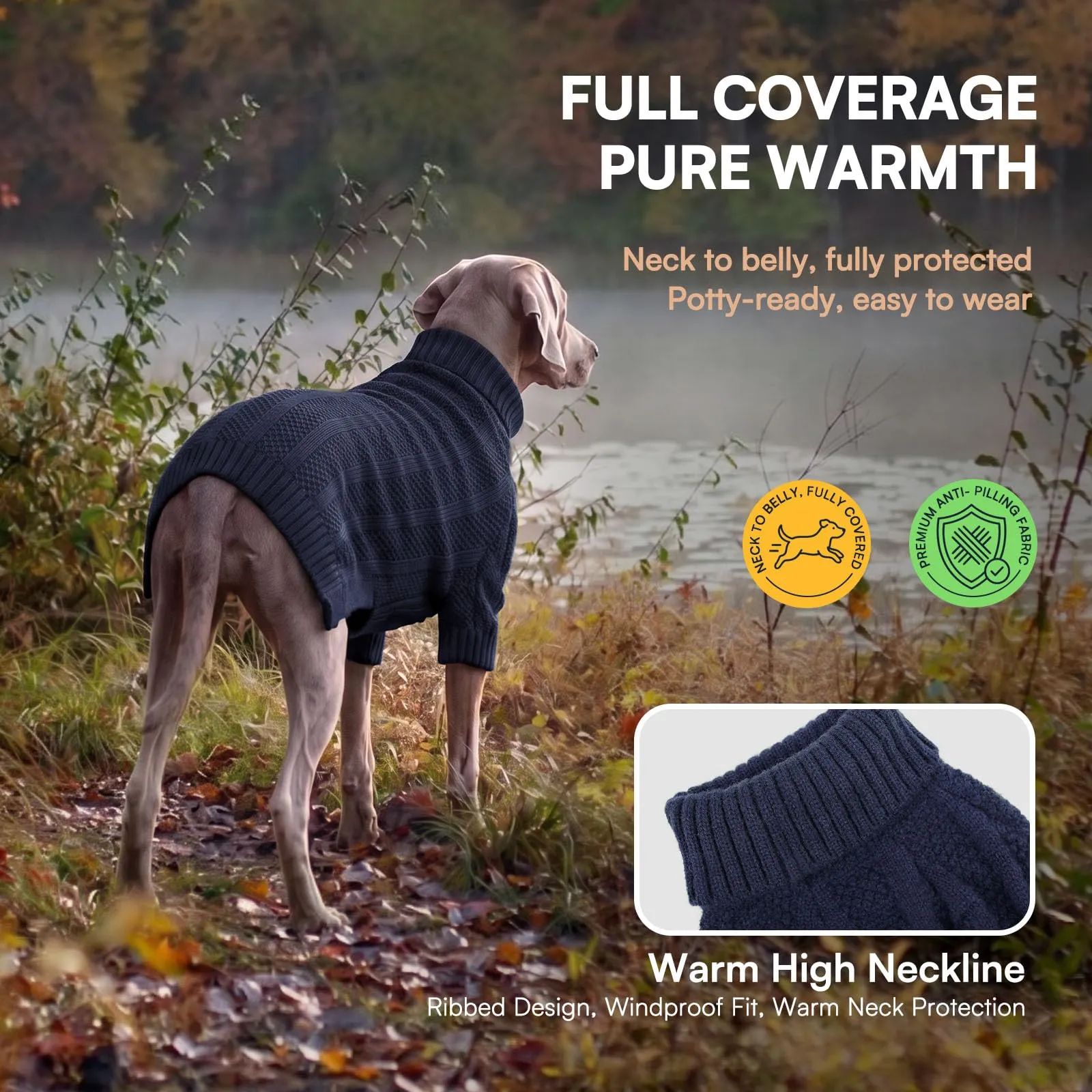Queenmore Felpa Maglione per Cani e Gatti, Blu Marino, XS - immagine 4