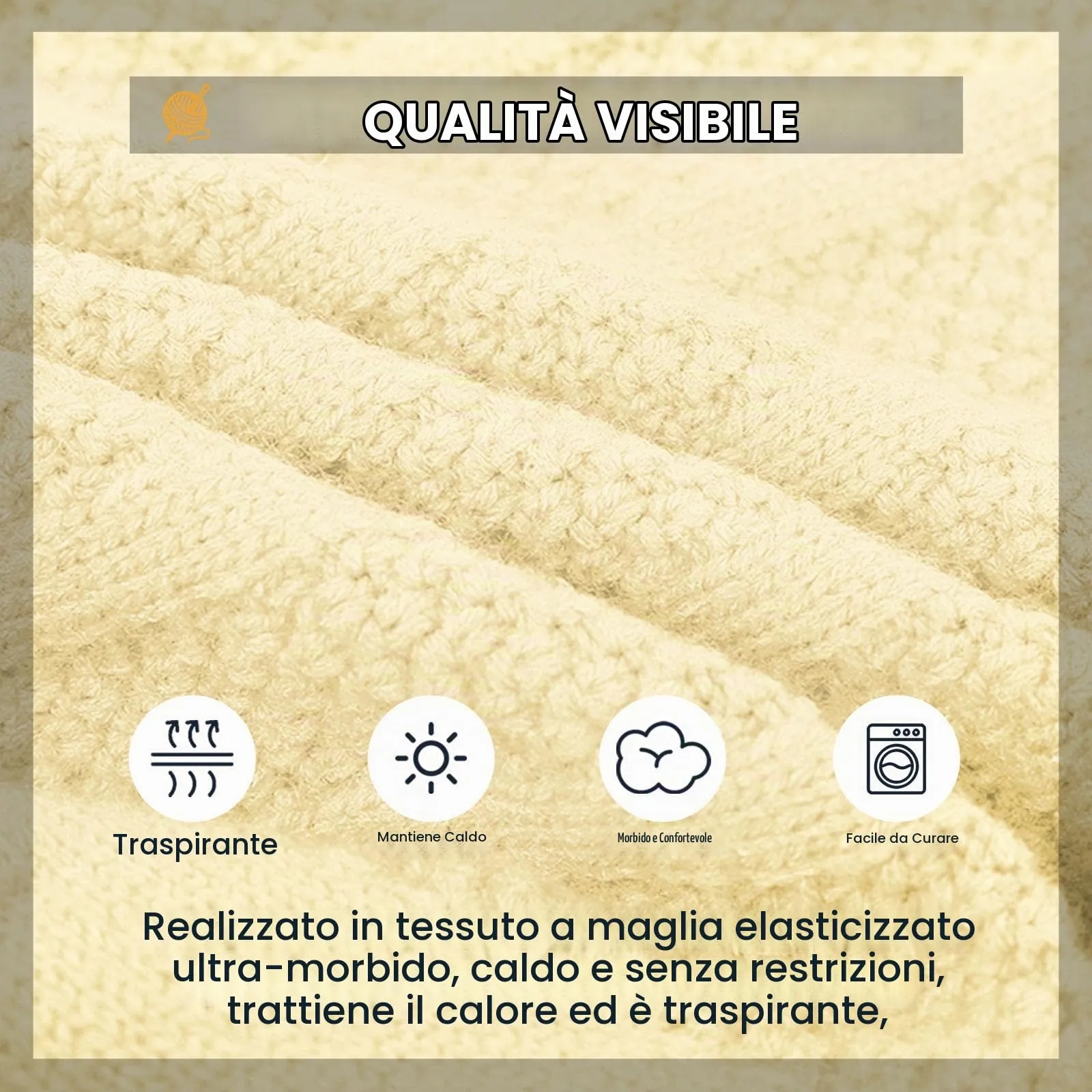 Queenmore Maglione per Cane e Gatto, Morbido, Avorio, XS - immagine 3