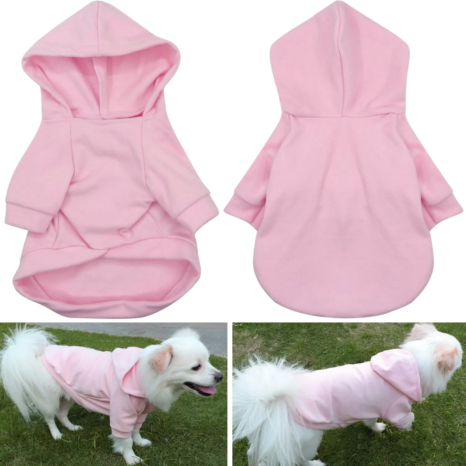 HuaLiSiJi Felpa per Cani e Gatti, XL, Rosa+Viola - immagine 3
