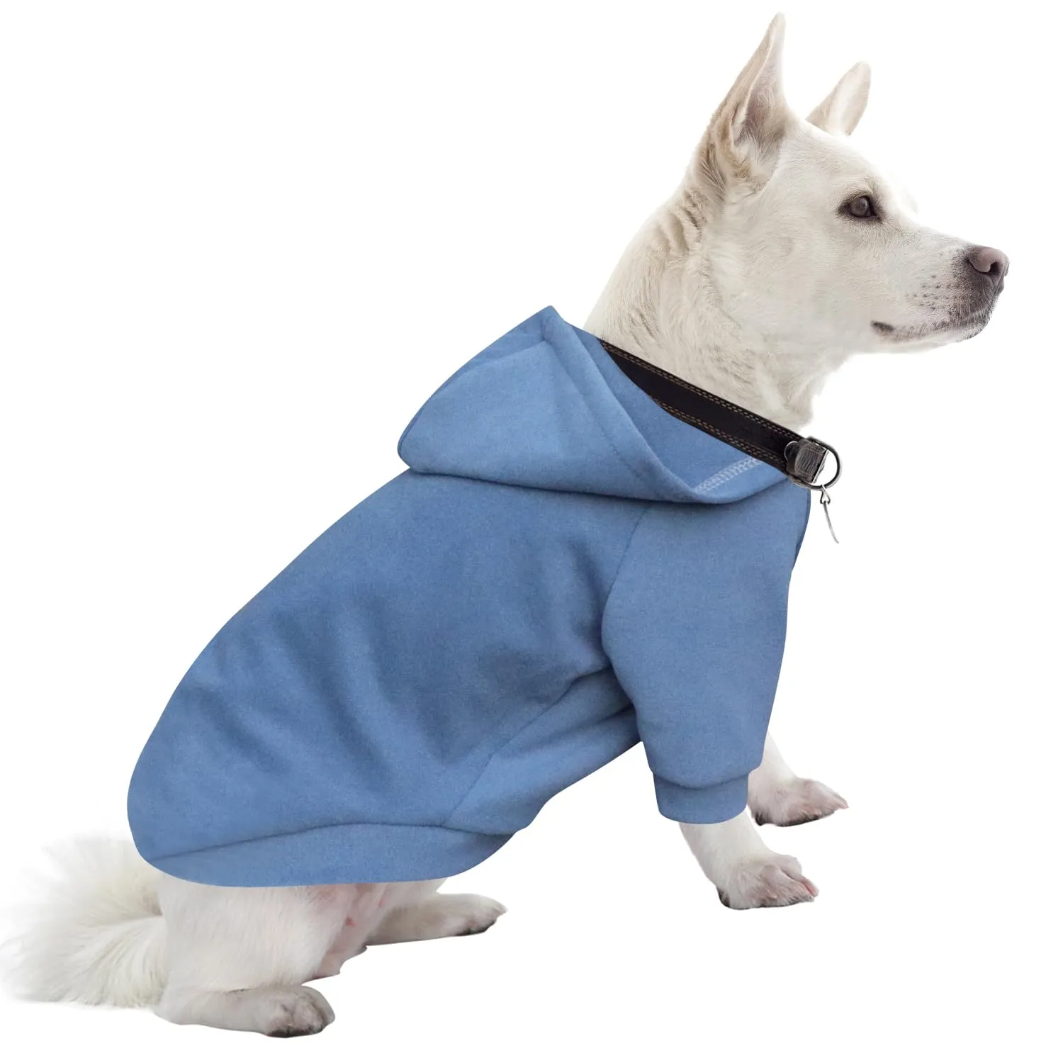 HuaLiSiJi Felpa con Cappuccio per Cani e Gatti, Blu Foschia, L - immagine 1