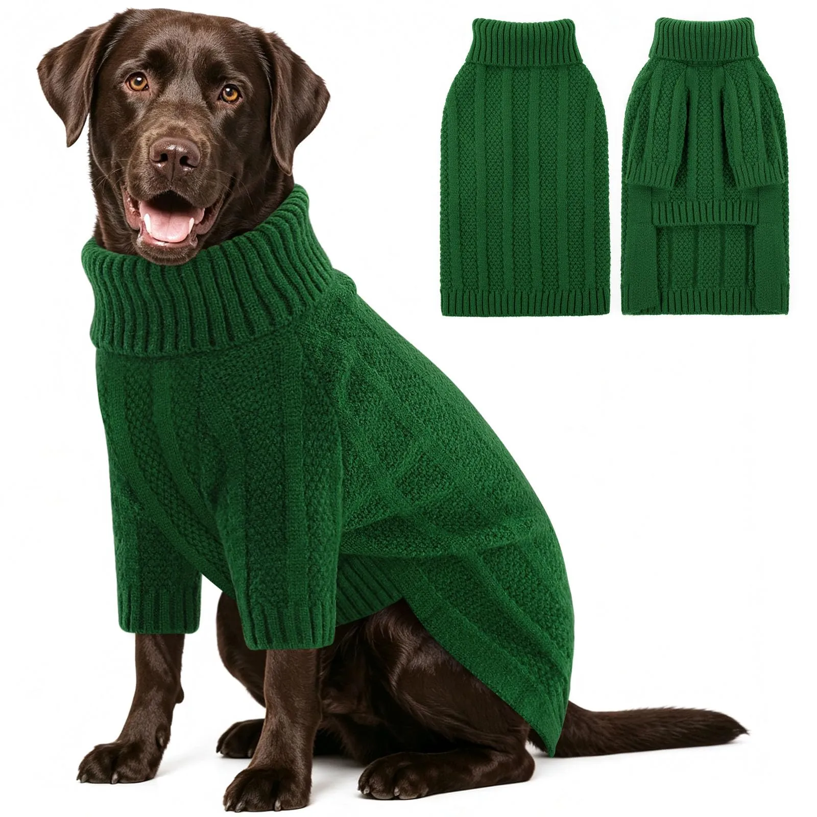 Queenmore Maglioncino Invernale per Cane, Verde, XXL - immagine 1
