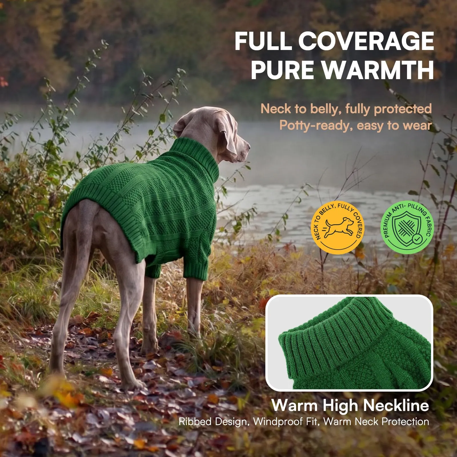 Queenmore Maglioncino Invernale per Cane, Verde, XXL - immagine 4