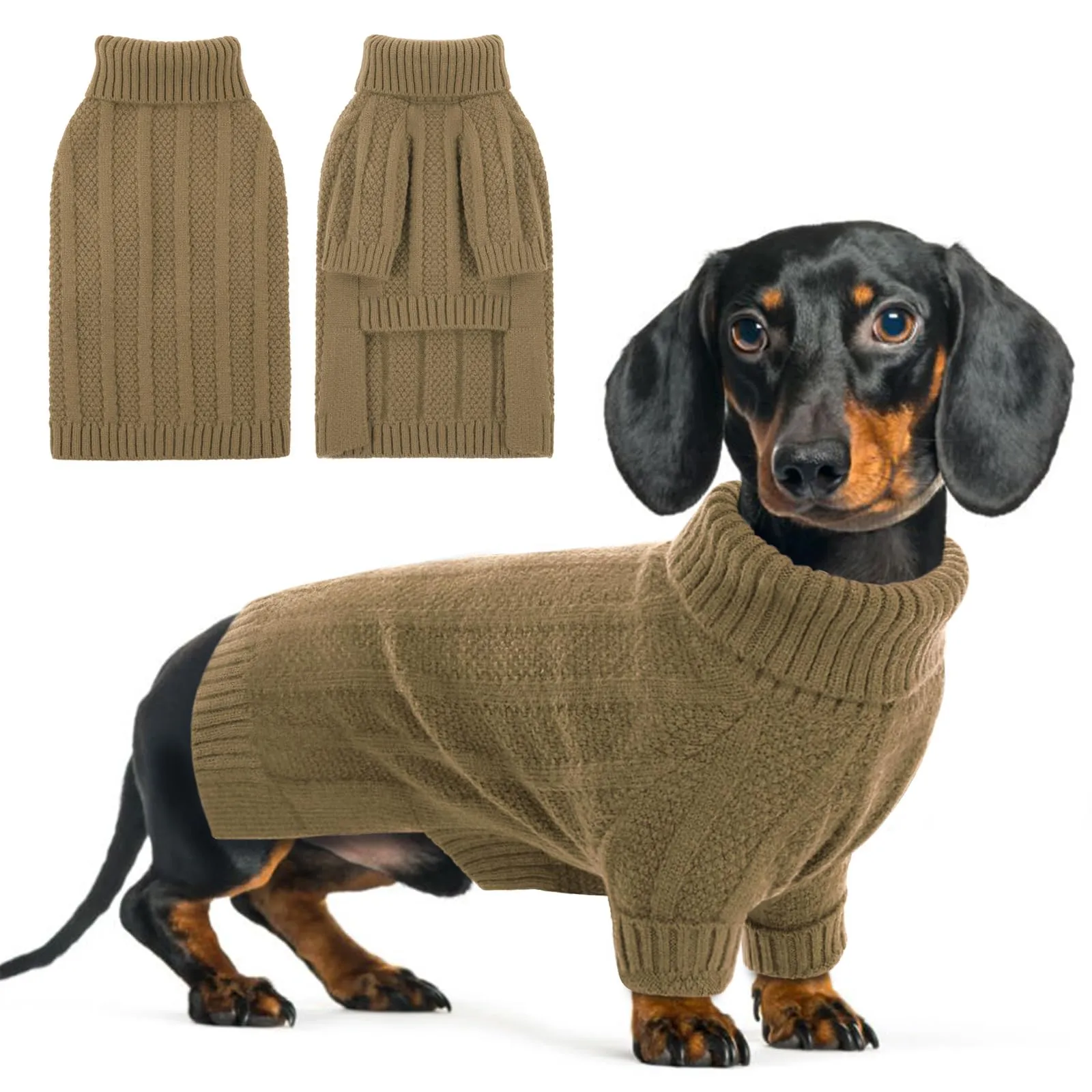 Queenmore Maglione per Cane, Cammello, XS - immagine 1