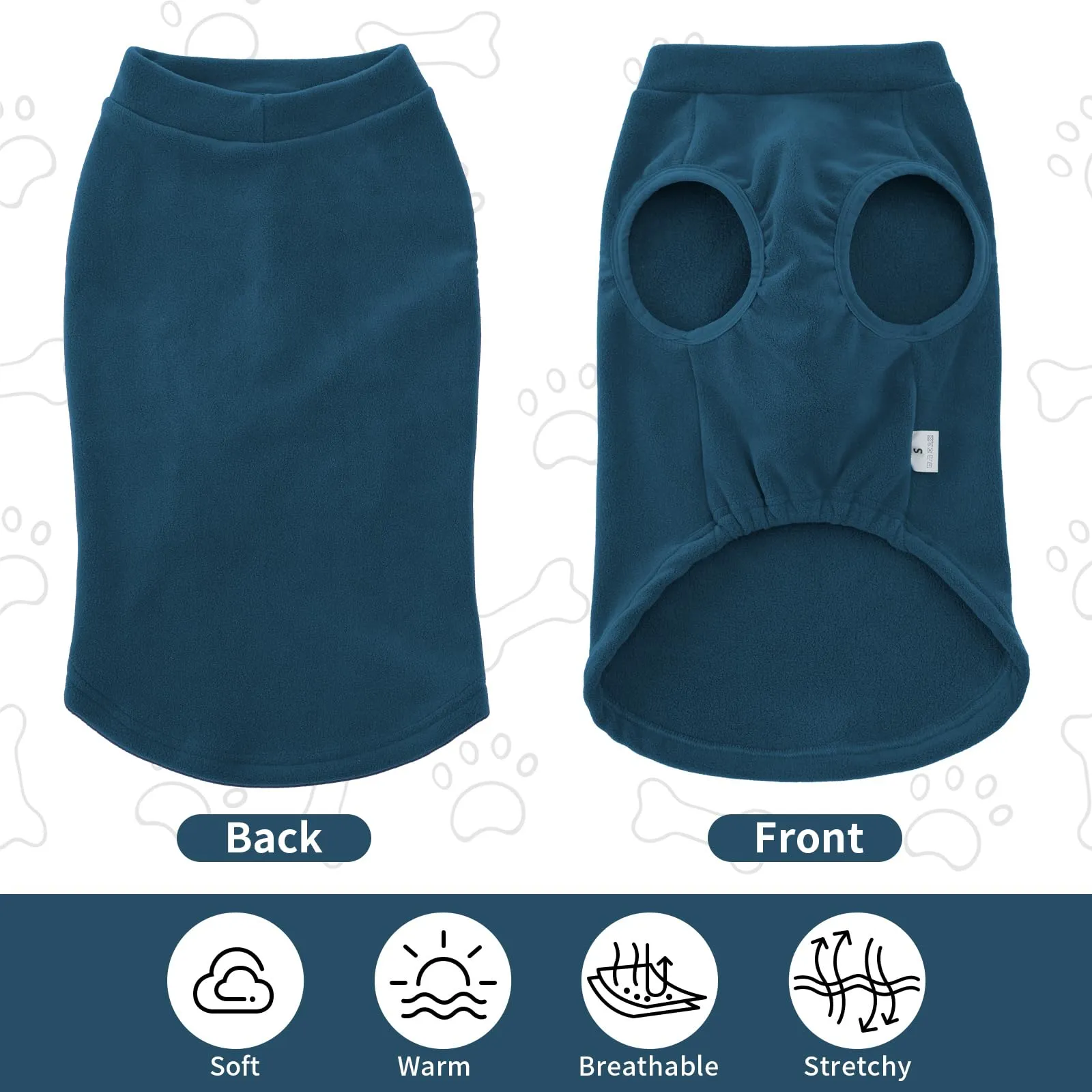 HEYWEAN Maglione in pile per cani, Cappotto invernale elasticizzato, Turchese, Taglia XL - immagine 6