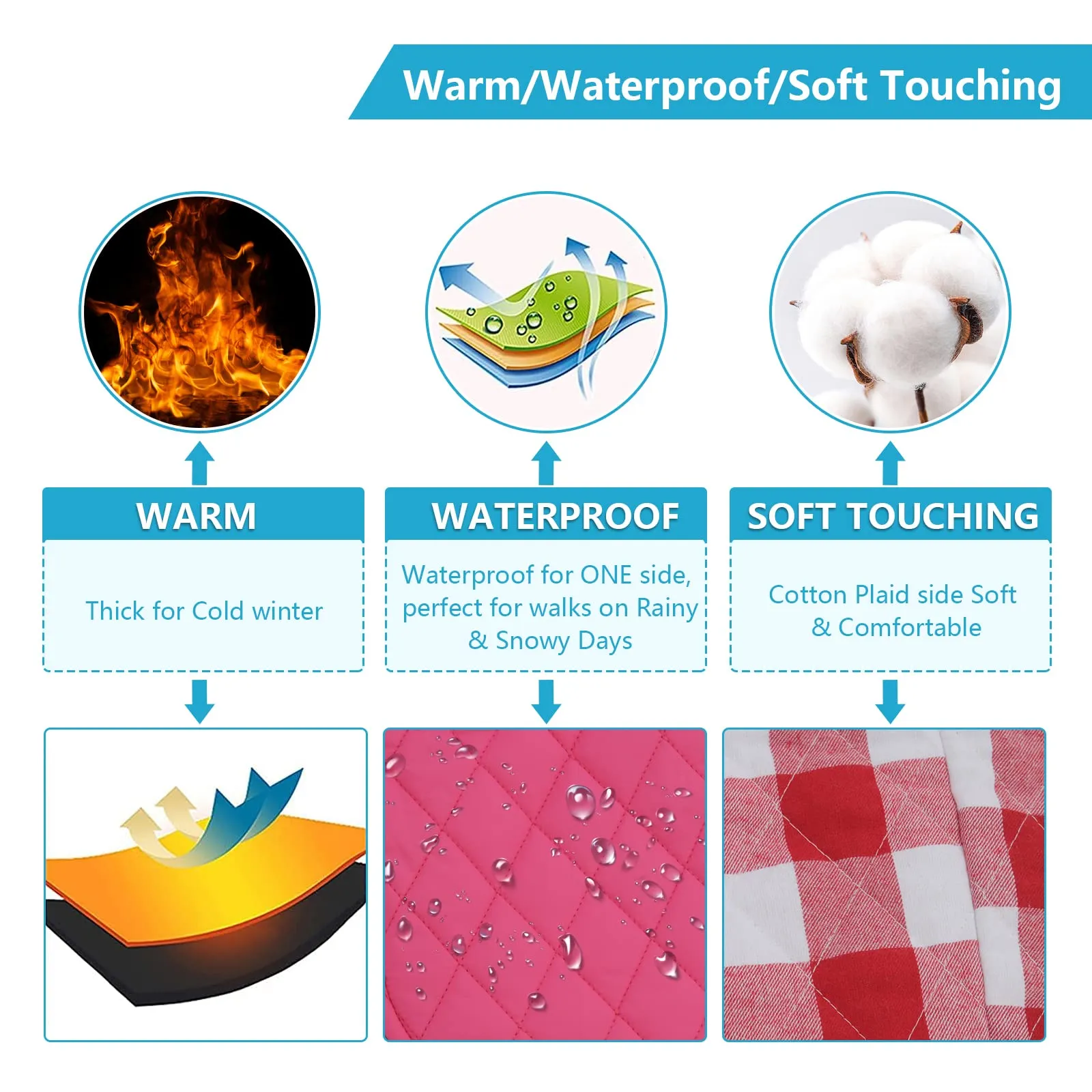 Geyecete Cappotto Invernale Impermeabile e Antivento per Bassotto, Rosa, XS - immagine 2