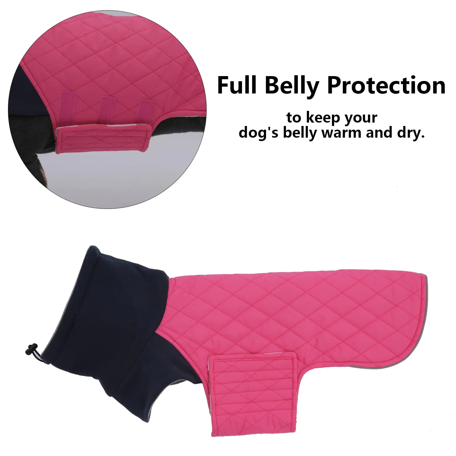 Geyecete Cappotto Invernale Impermeabile e Antivento per Bassotto, Rosa, XS - immagine 4