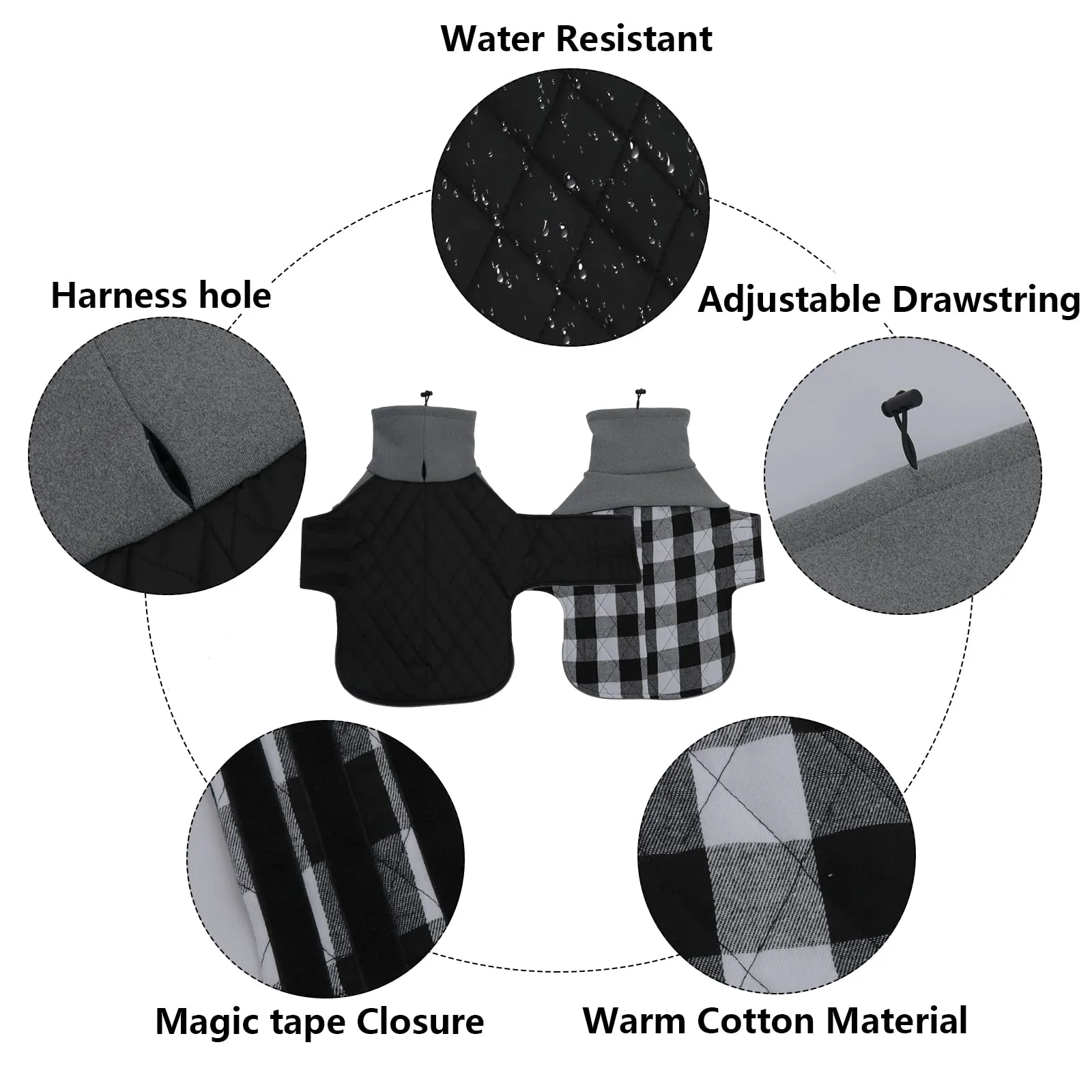 Geyecete Cappotto Invernale Impermeabile e Antivento per Bassotto, Nero, XS - immagine 2