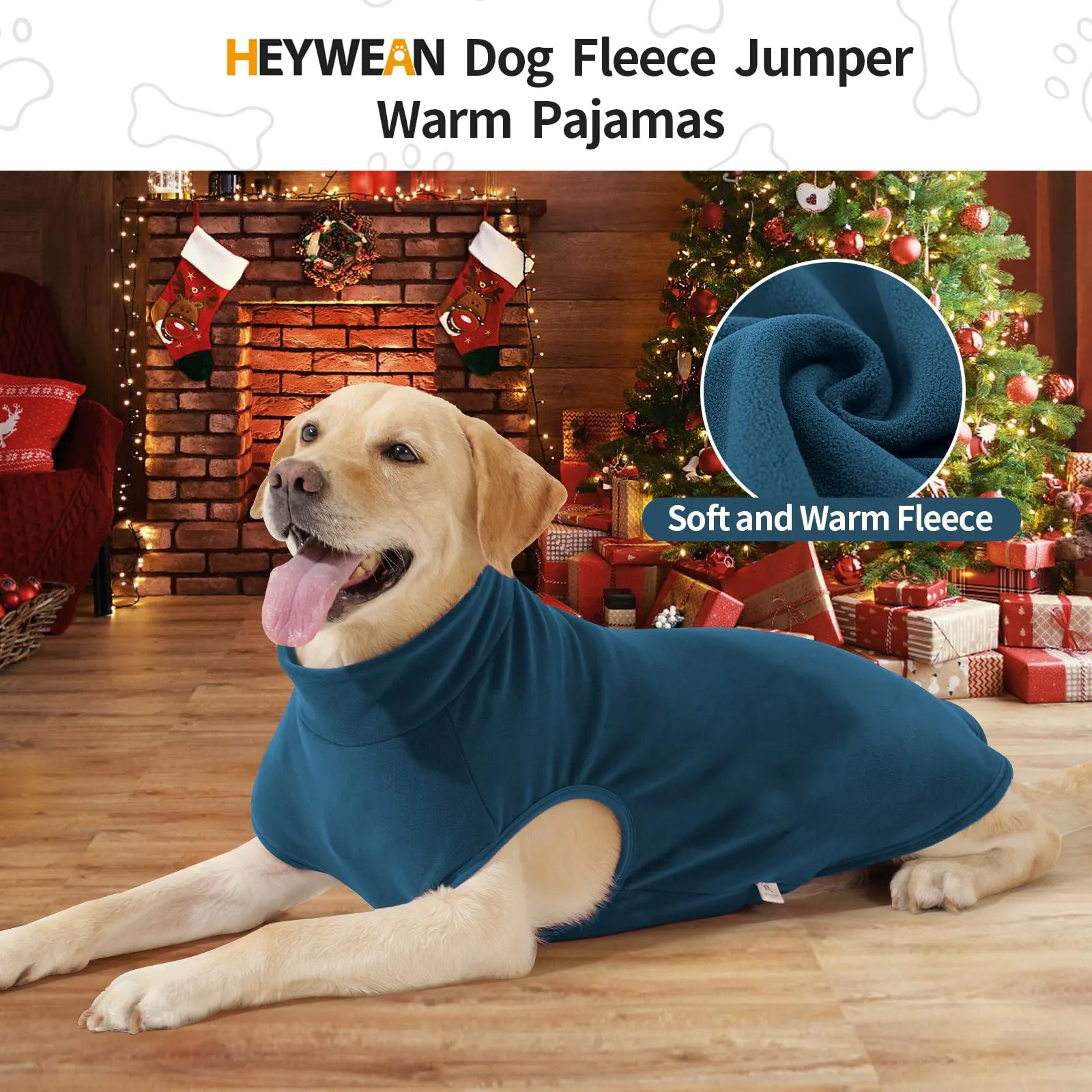 HEYWEAN Maglione in pile per cani, Cappotto invernale elasticizzato, Taglia L, Turchese - immagine 4