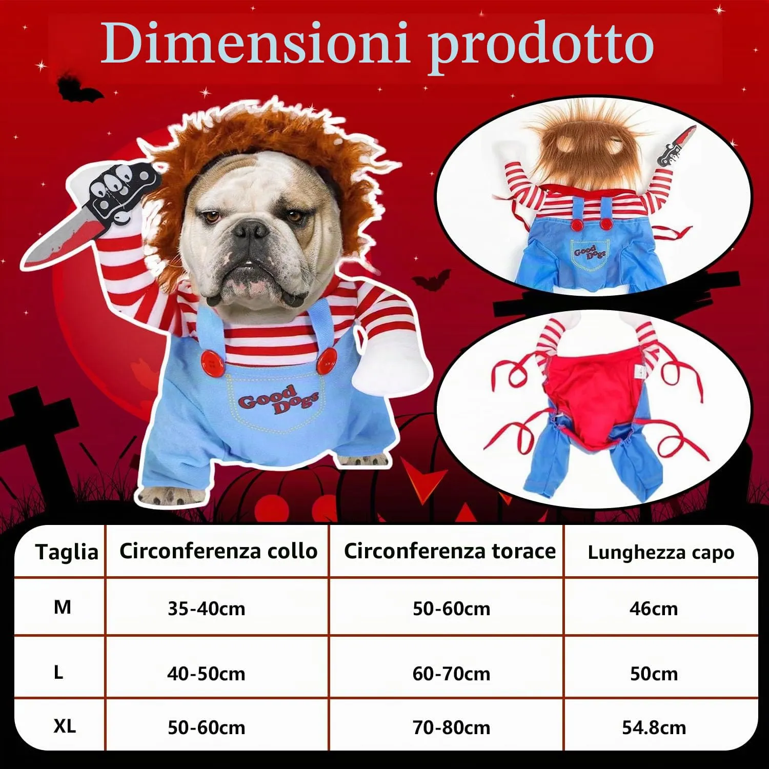 TELAOBAN Costume di Halloween per Cani, Cosplay per Animali Domestici - immagine 2