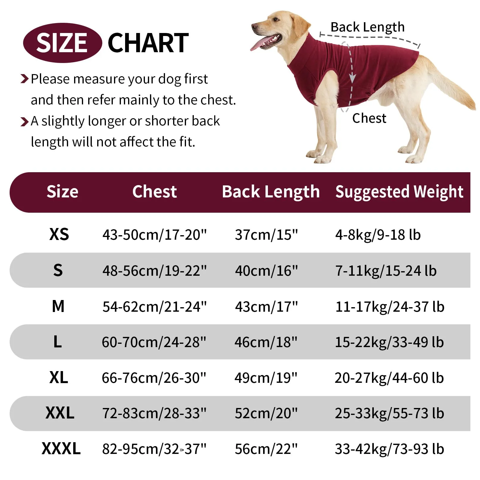 HEYWEAN Maglione in pile per cani, Cappotto invernale elasticizzato, Taglia M, Rosso - immagine 2