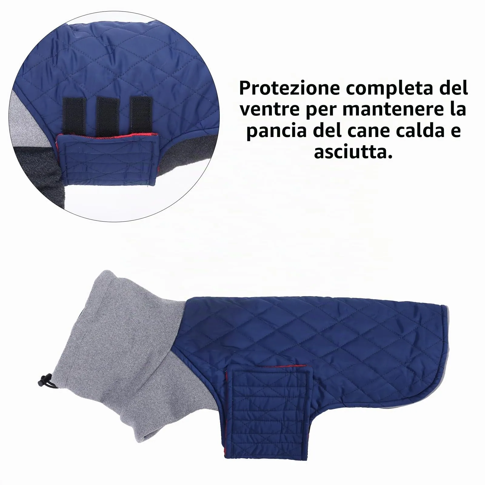 Geyecete Cappotto Invernale Impermeabile e Antivento per Bassotto, Blu Scuro, M - immagine 3