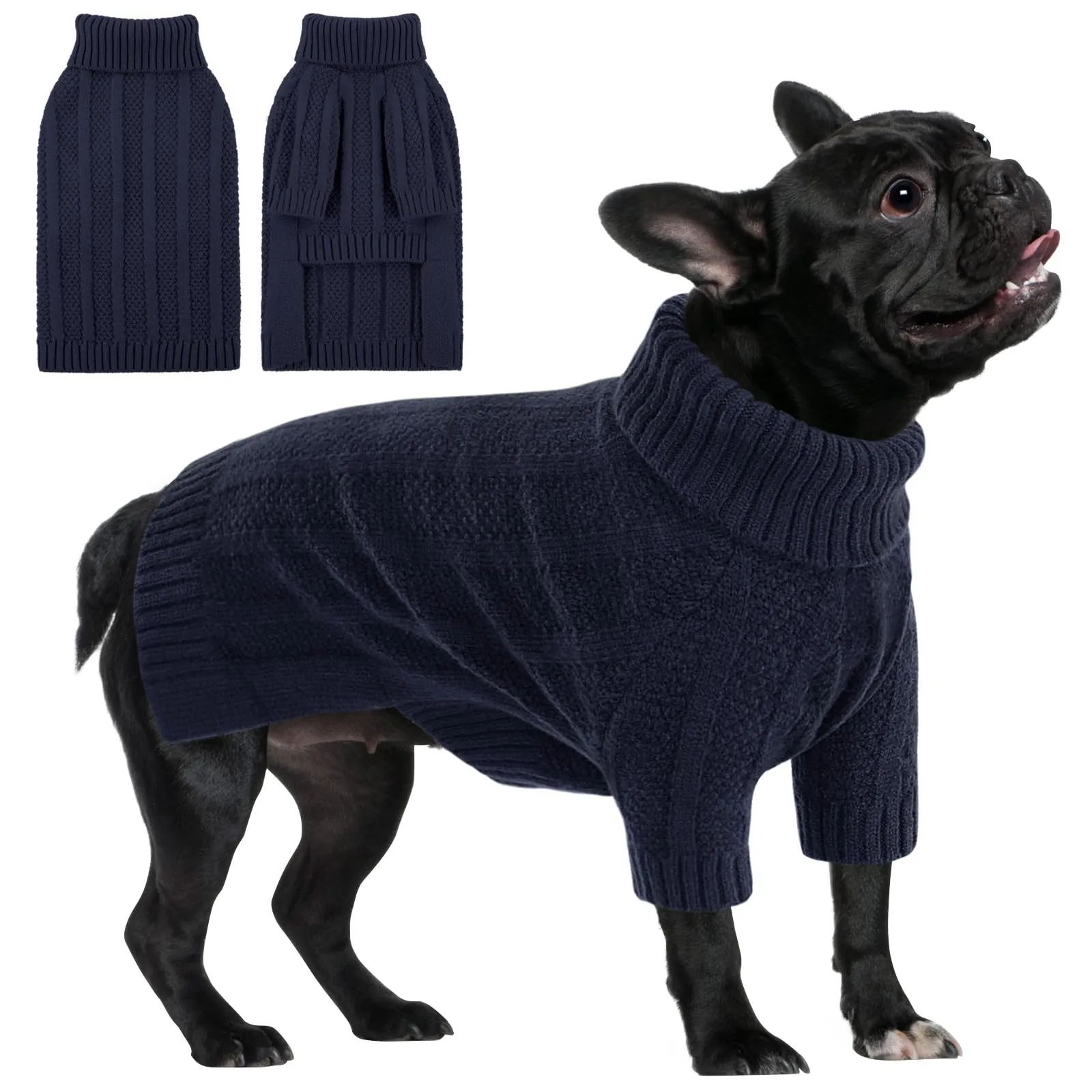 Queenmore Maglione per Cani in Acrilico, Blu Marino, Taglia M - immagine 1
