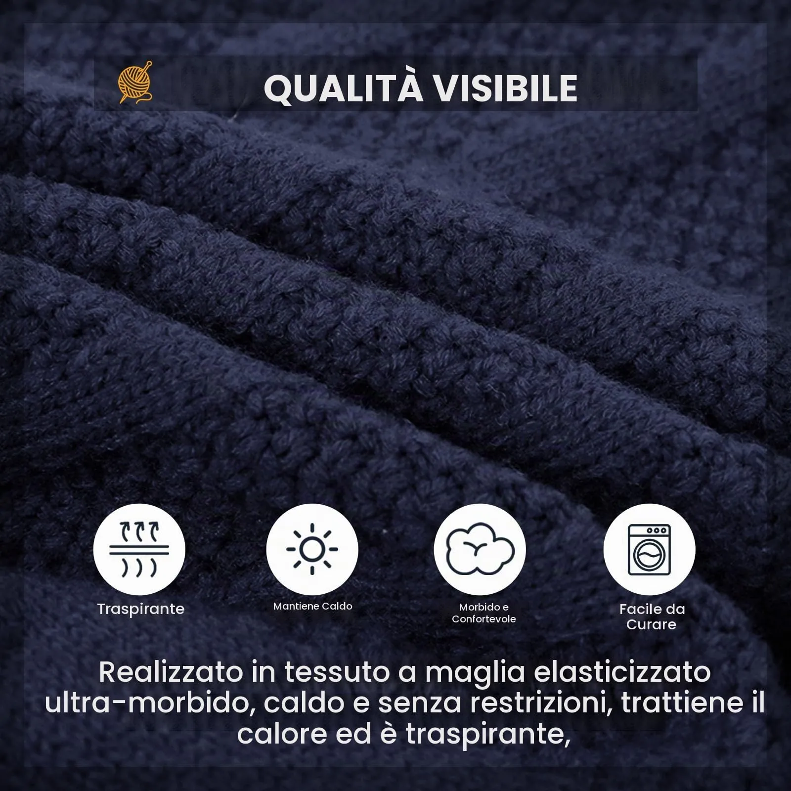 Queenmore Maglione per Cani in Acrilico, Blu Marino, Taglia M - immagine 3