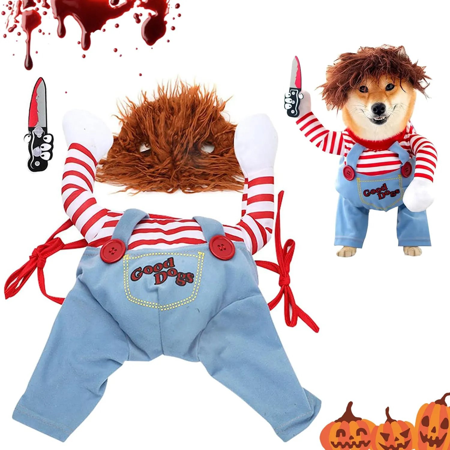 TELAOBAN Costume di Halloween Cosplay per Cani, Pattern Cartone Animato - immagine 1