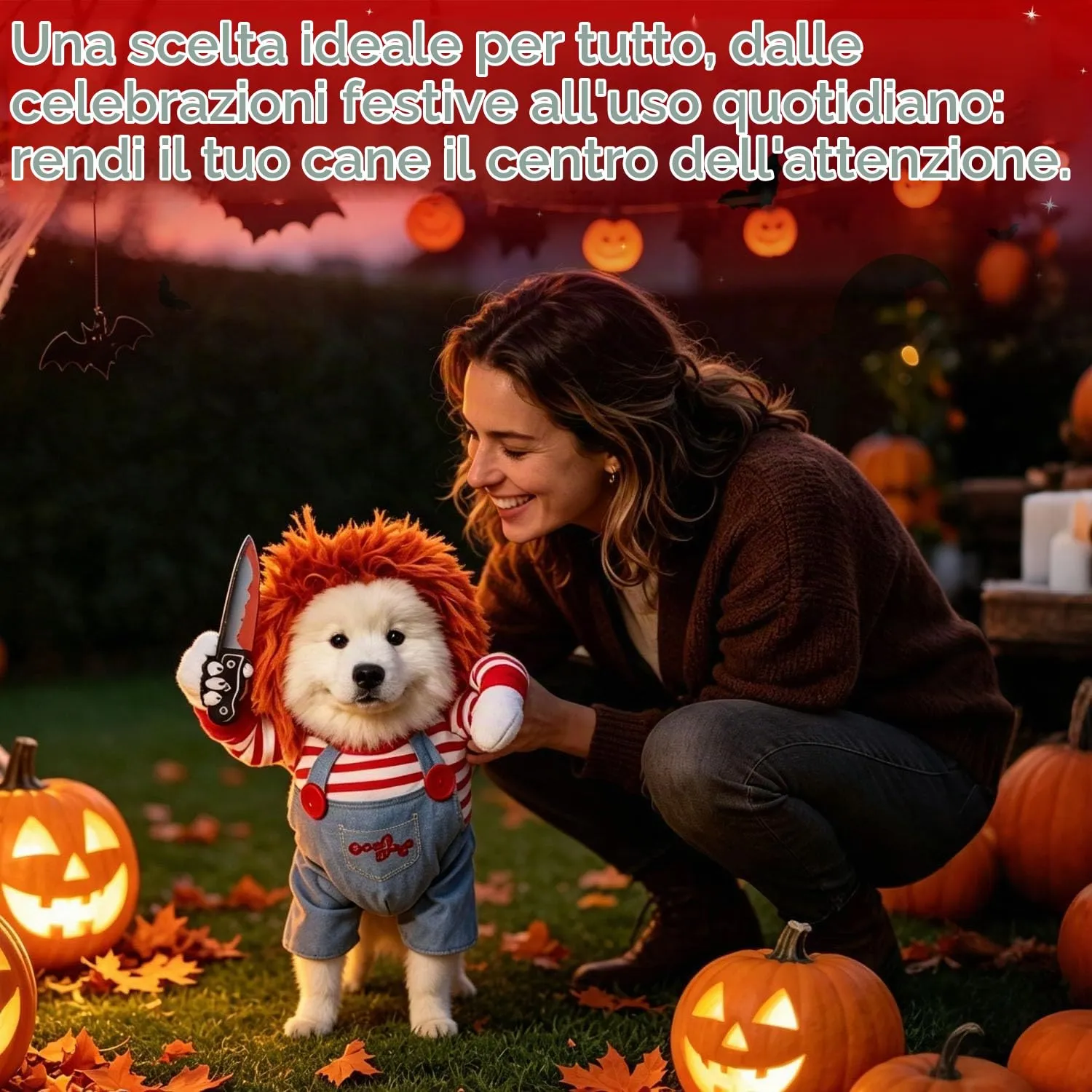 TELAOBAN Costume di Halloween Cosplay per Cani, Pattern Cartone Animato - immagine 6