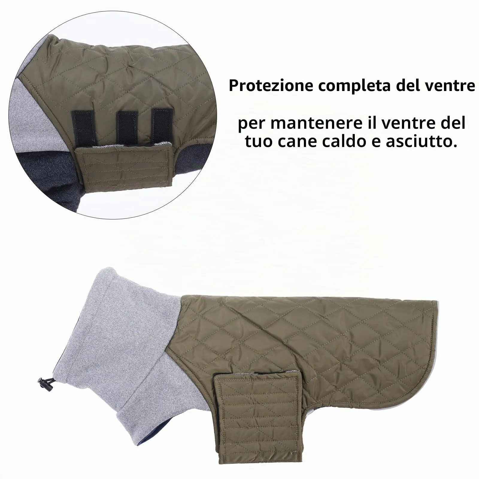 Geyecete Cappotto invernale impermeabile e antivento per Bassotto, Verde, L - immagine 3