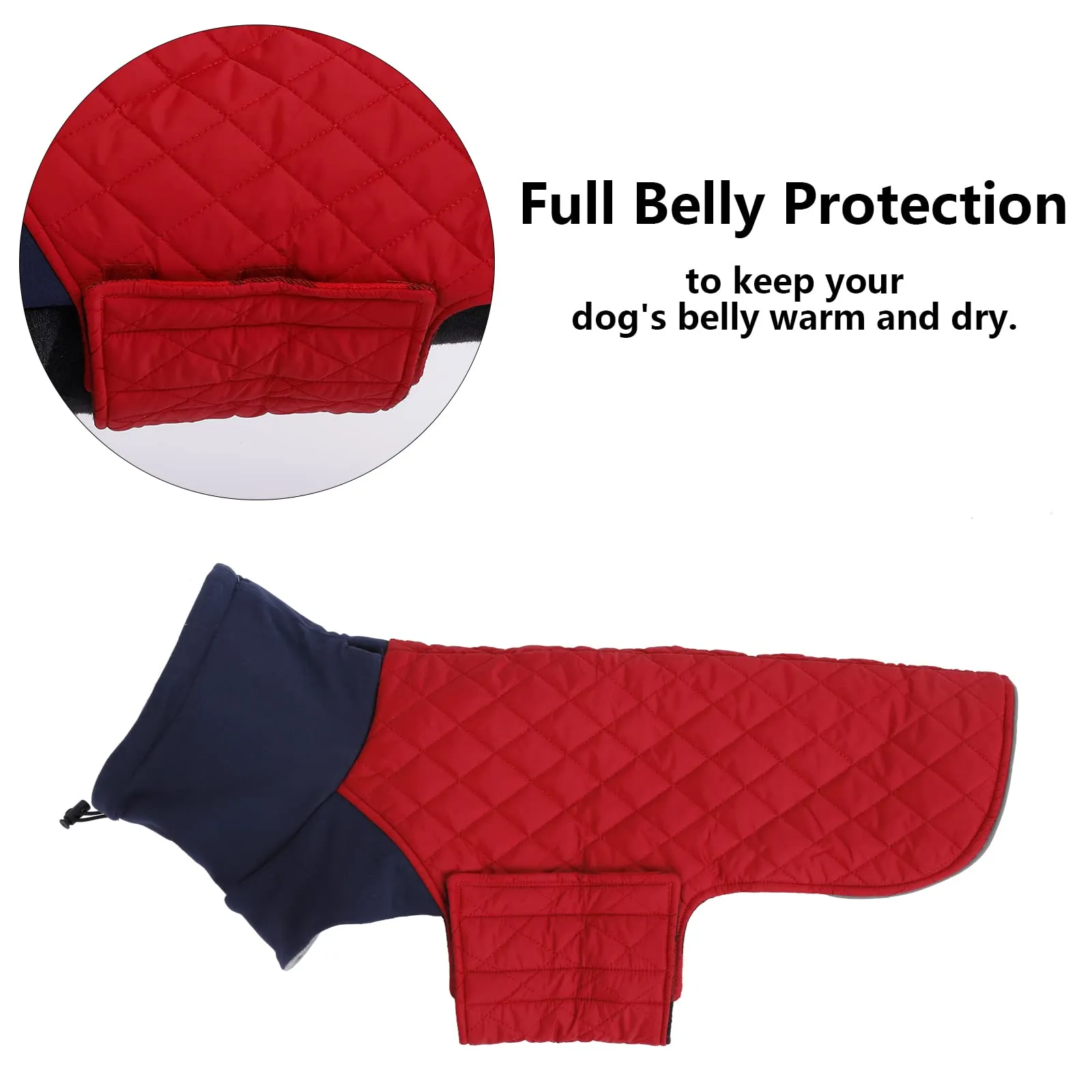 Geyecete Cappotto Invernale Impermeabile e Antivento per Bassotto, Rosso, XS - immagine 5