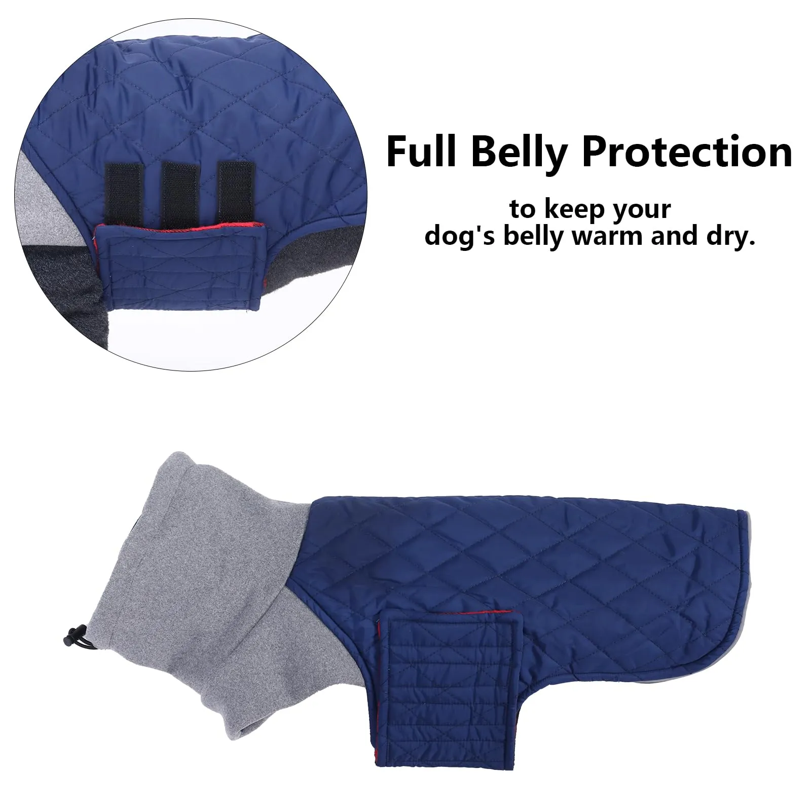 Geyecete Cappotto Invernale Impermeabile e Antivento per Bassotto, Blu scuro, S - immagine 3