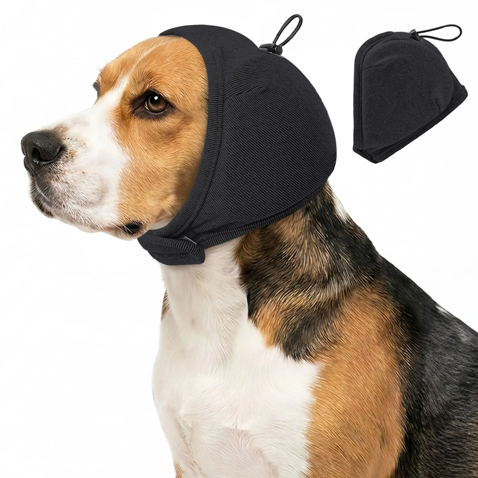 Duuclume Paraorecchie Calmanti per Cani, Copertura Regolabile Anti-Ansia e Anti-Rumore (Black, M) - immagine 1