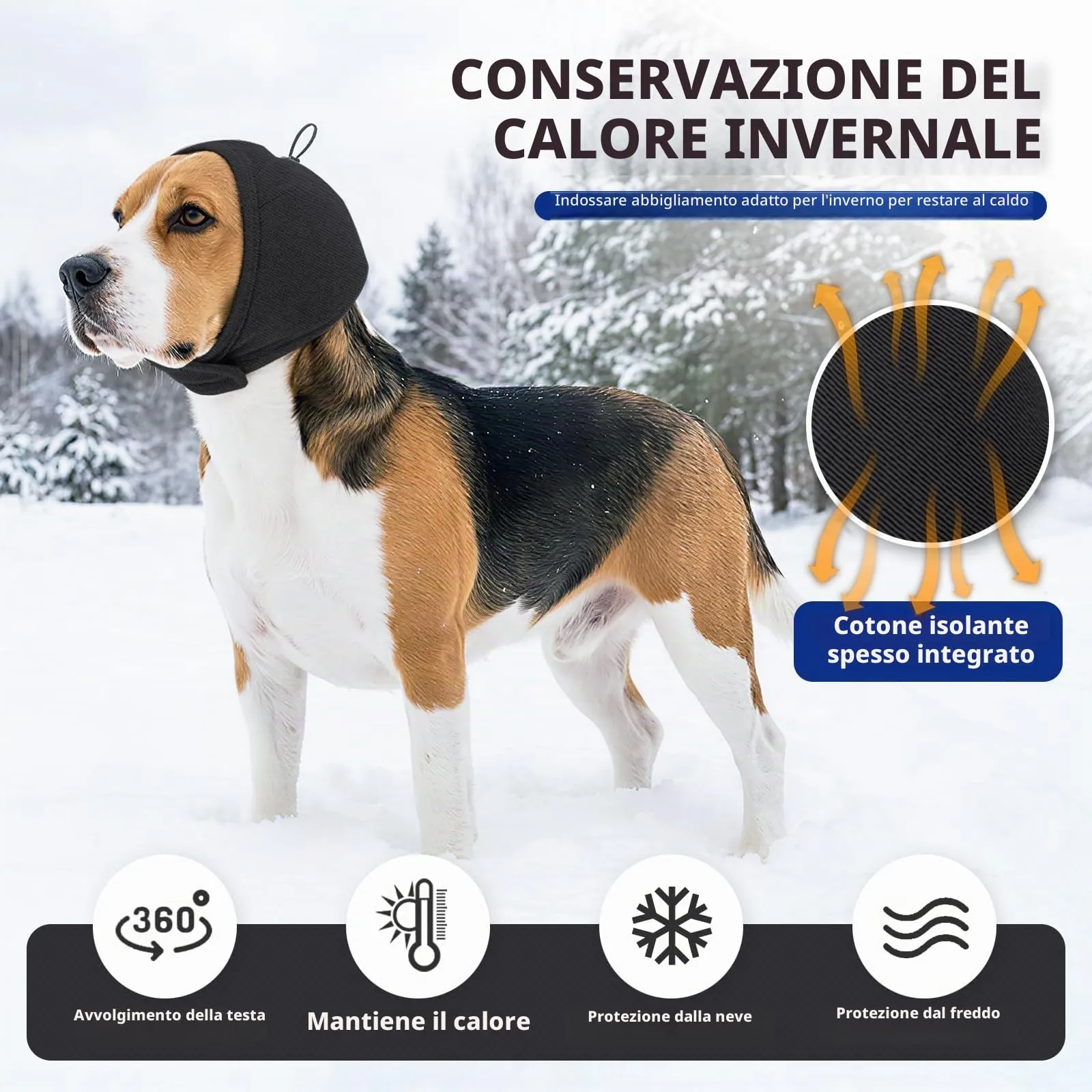 Duuclume Paraorecchie Calmanti per Cani, Copertura Regolabile Anti-Ansia e Anti-Rumore (Black, M) - immagine 5