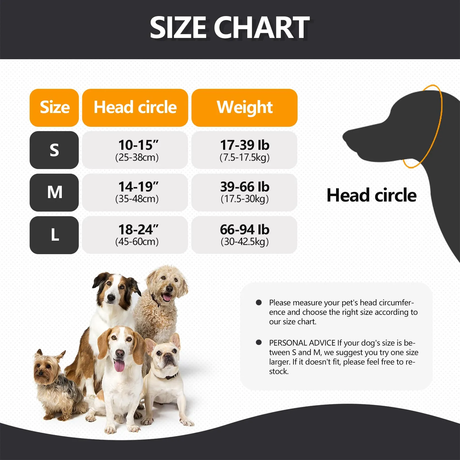 Duuclume Paraorecchie Calmanti per Cani, Copertura Regolabile Anti-Ansia e Anti-Rumore (Black, M) - immagine 7