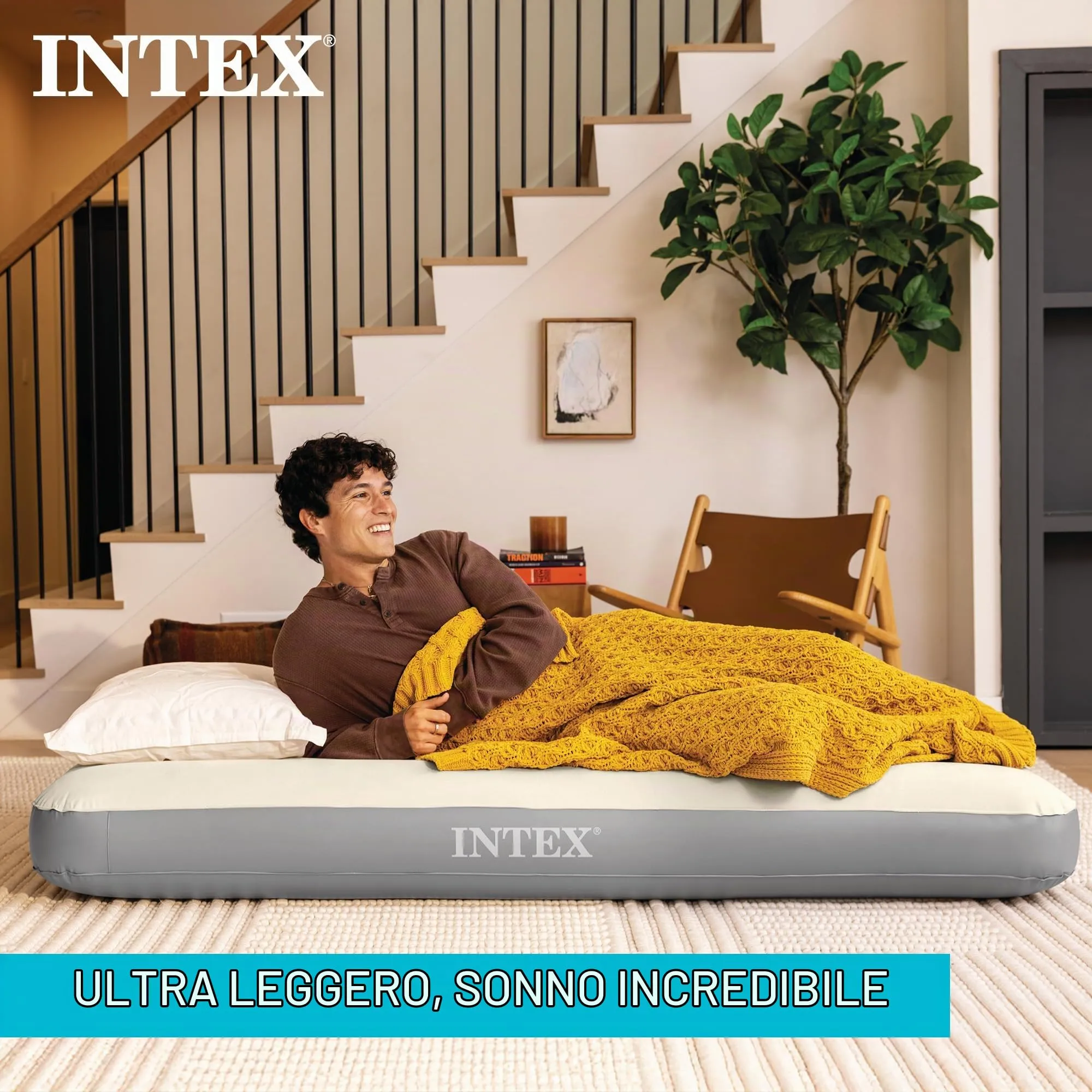 Intex 64102E Dura-Beam Materasso ad aria matrimoniale, Fiber-Tech, altezza 25,4 cm - immagine 2