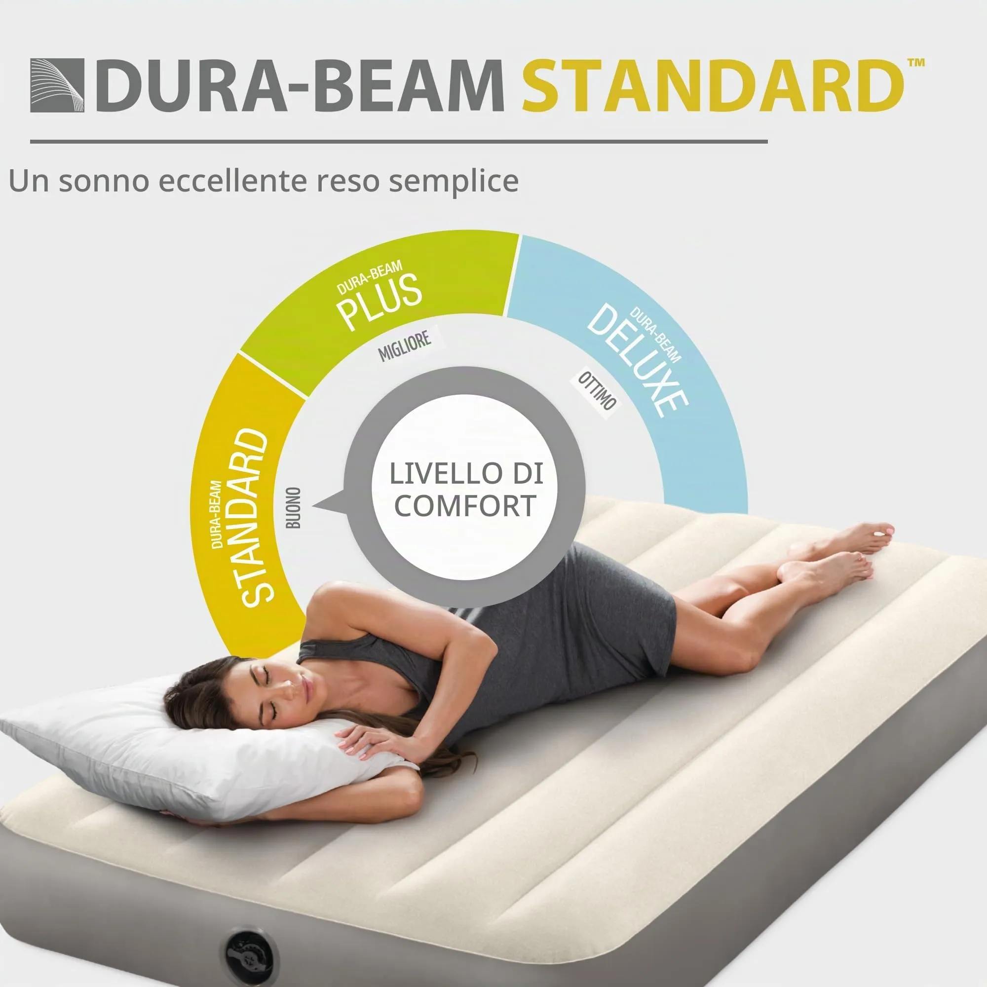 Intex 64102E Dura-Beam Materasso ad aria matrimoniale, Fiber-Tech, altezza 25,4 cm - immagine 4
