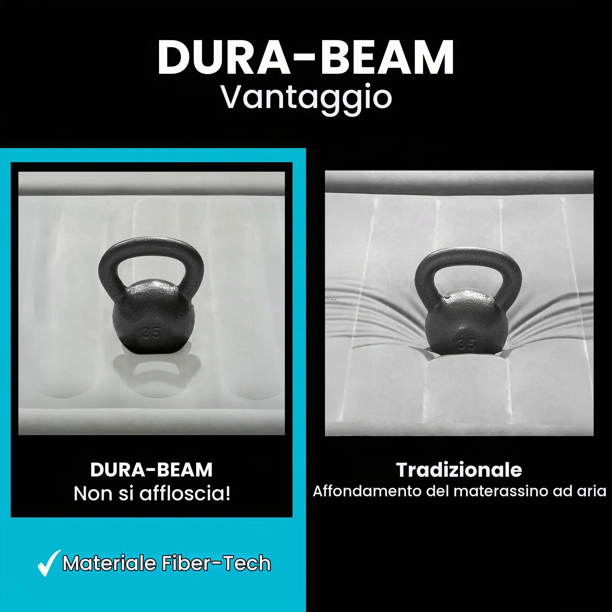 Intex 64102E Dura-Beam Materasso ad aria matrimoniale, Fiber-Tech, altezza 25,4 cm - immagine 5