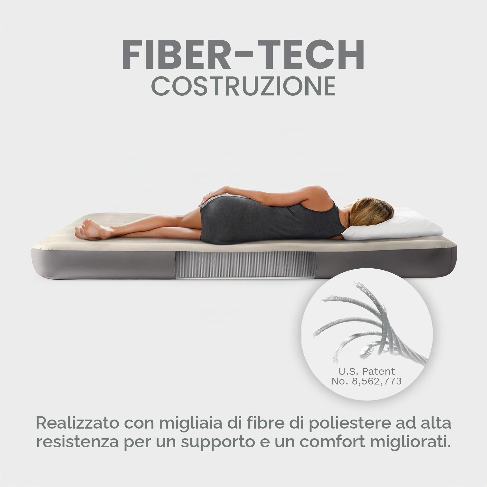 Intex 64102E Dura-Beam Materasso ad aria matrimoniale, Fiber-Tech, altezza 25,4 cm - immagine 6